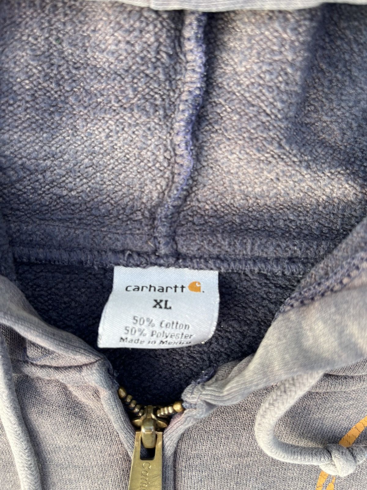 Carhartt Carhartt Hoodie Sun Fade Thrashed Distressed Spellout Zip Up Size US XL / EU 56 / 4 - 6 Thumbnail