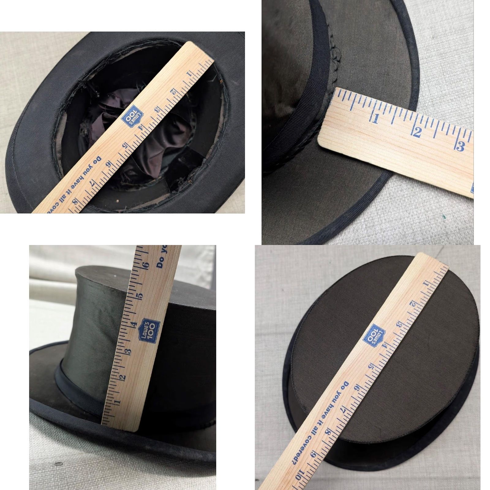 Vintage VINTAGE 1800s 1900s antique TOP HAT stovepipe 7-1/4 black SILK FRANCE Victorian Edwardian Top Hat Mens Silk 7-1/4 Black France Victorian 1800s 1900s Size US M / EU 48-50 / 2 - 9 Thumbnail