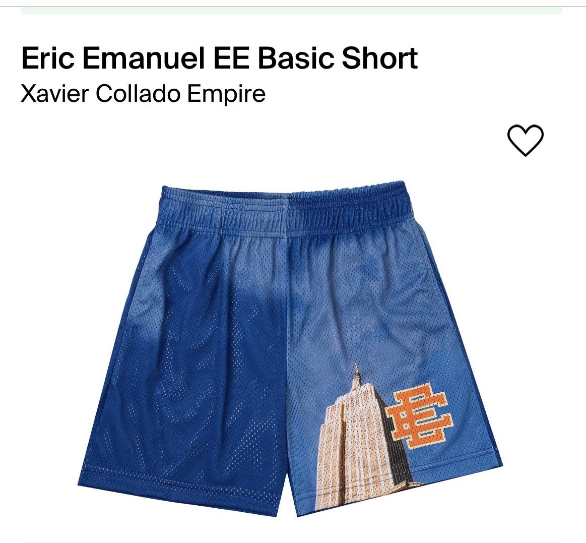 Eric Emanuel Eric Emanuel X Xavier Collado Empire blue shorts large ...