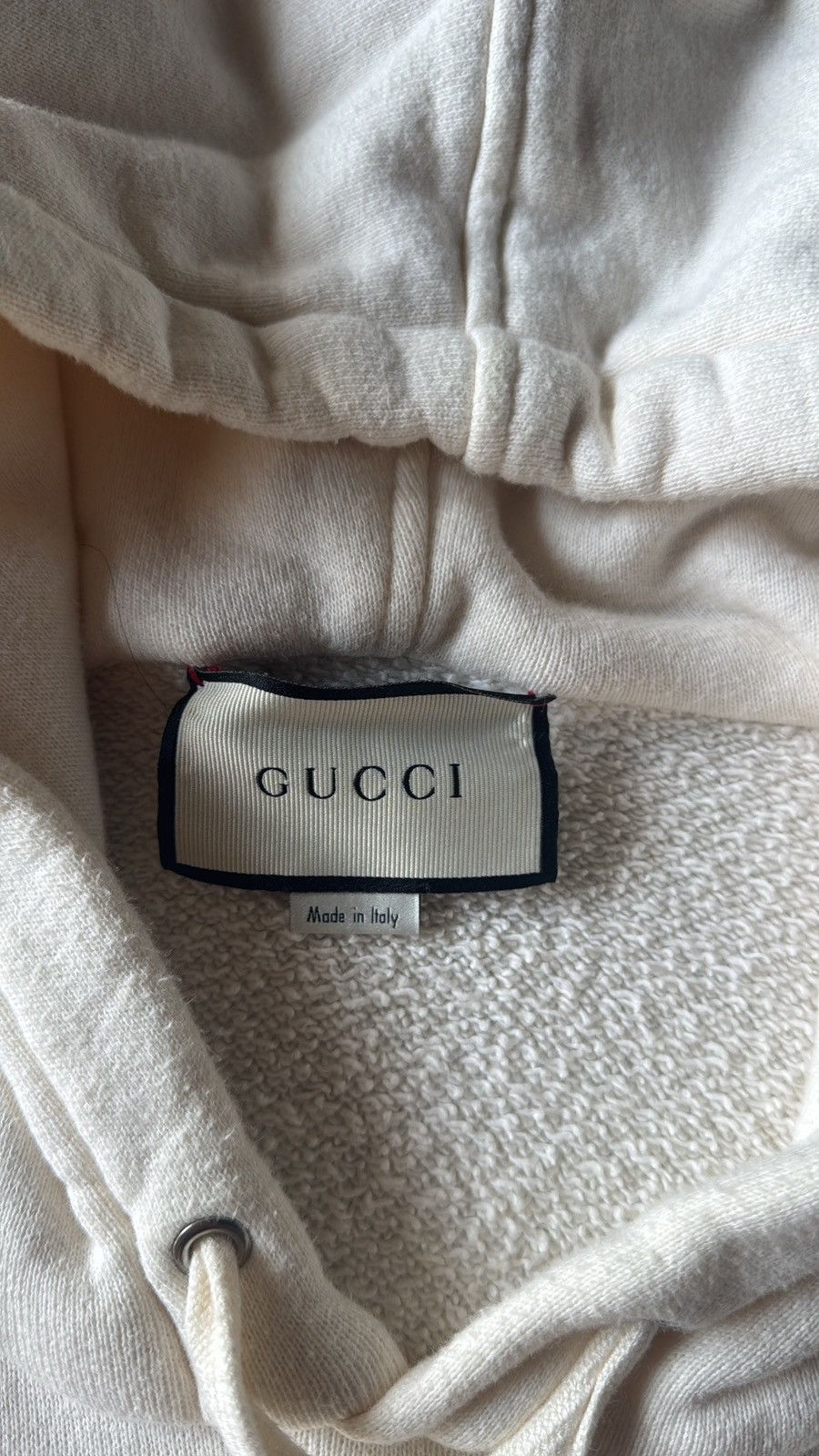 Gucci Gucci Box Logo Distressed Cream Hoodie Size US L / EU 52-54 / 3 - 3 Thumbnail