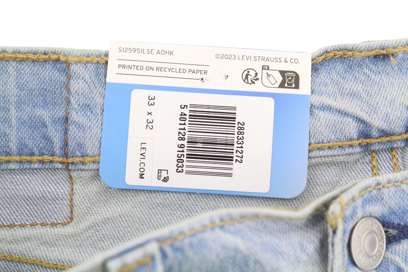 Levi's 512 W33/L32 Slim Tapered Faded Blue Jeans 87086 Size US 33 - 11 Thumbnail