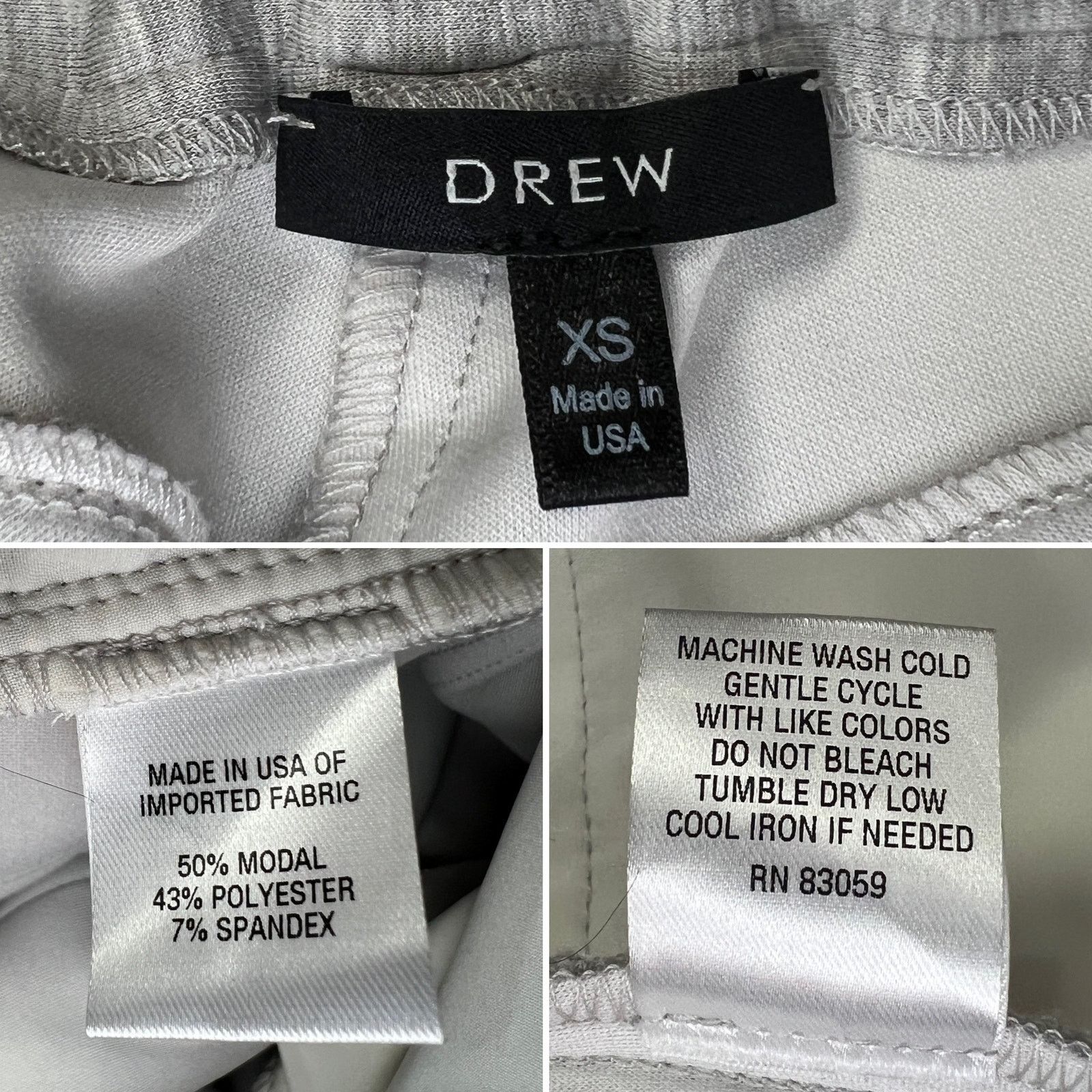 Drew DREW Gray Wide Leg Sweatpant Trouser XS NWOT Size 25" / US 0 / IT 36 - 3 Thumbnail