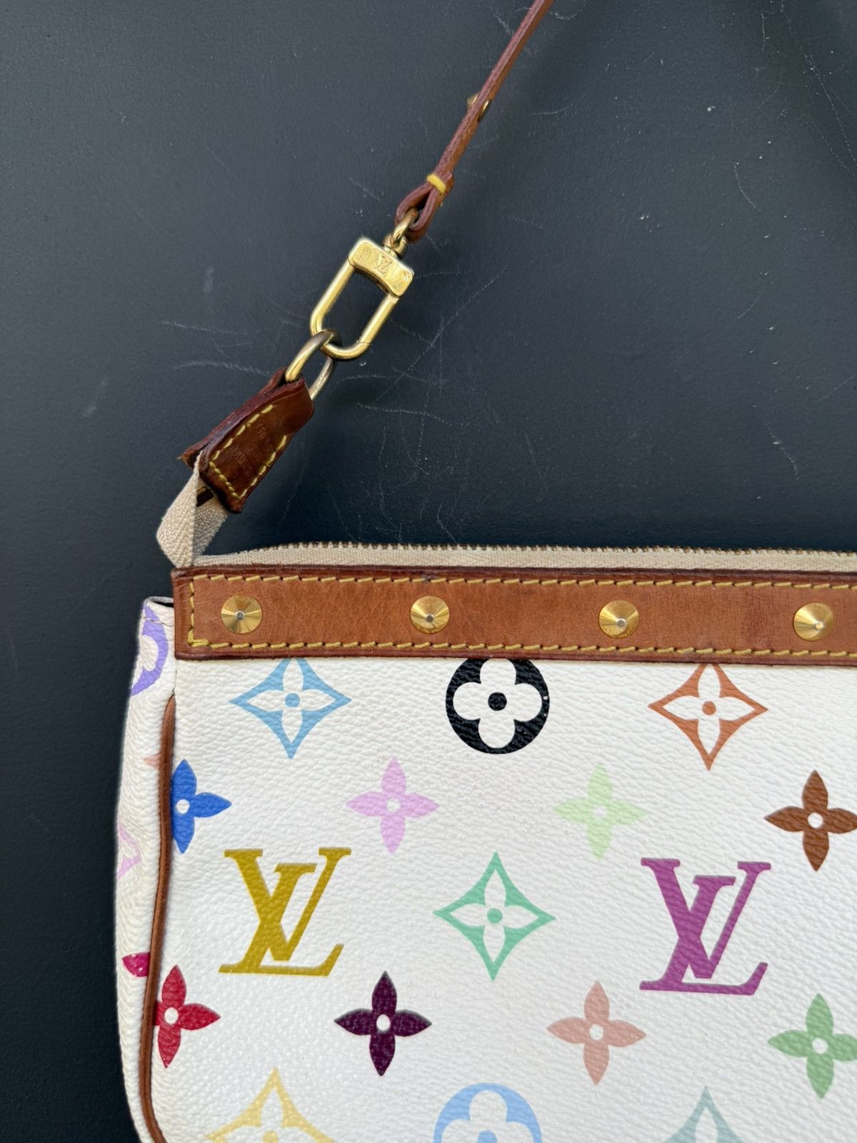 Louis Vuitton Louis Vuitton x Takashi Murakami White Multicolor Pochette Size ONE SIZE - 9 Thumbnail