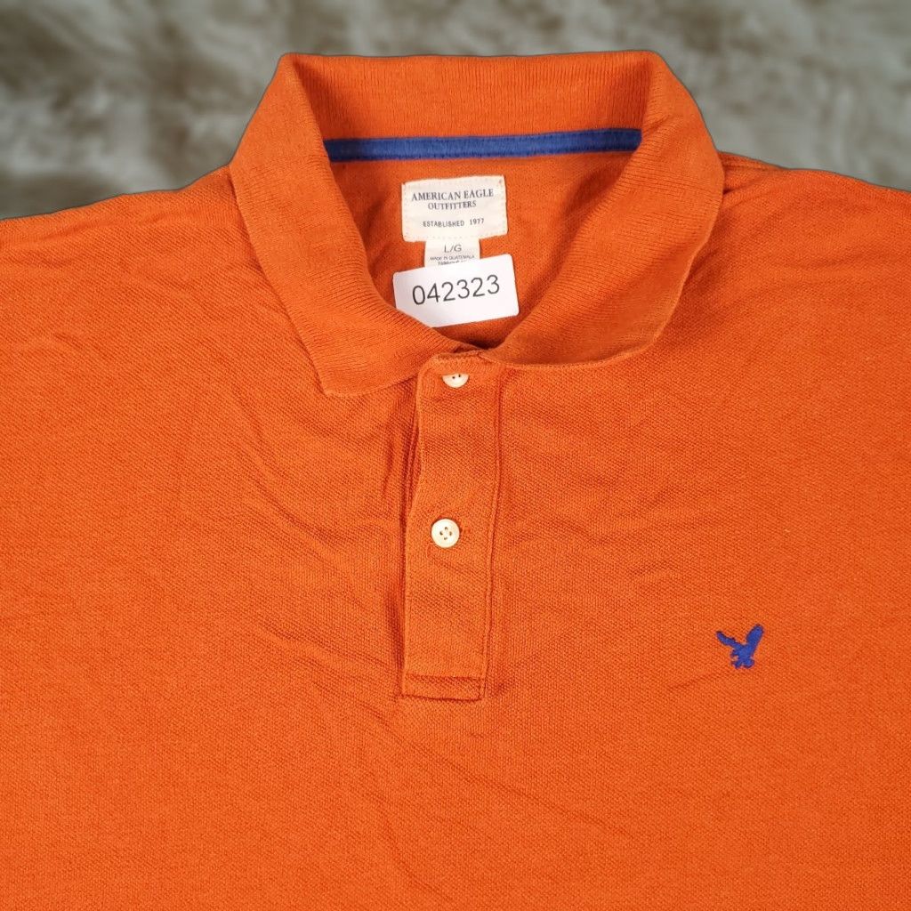 American Eagle Outfitters American Eagle Polo Shirt Large Orange Casual Short Sleeve Mens Size US L / EU 52-54 / 3 - 1 Thumbnail