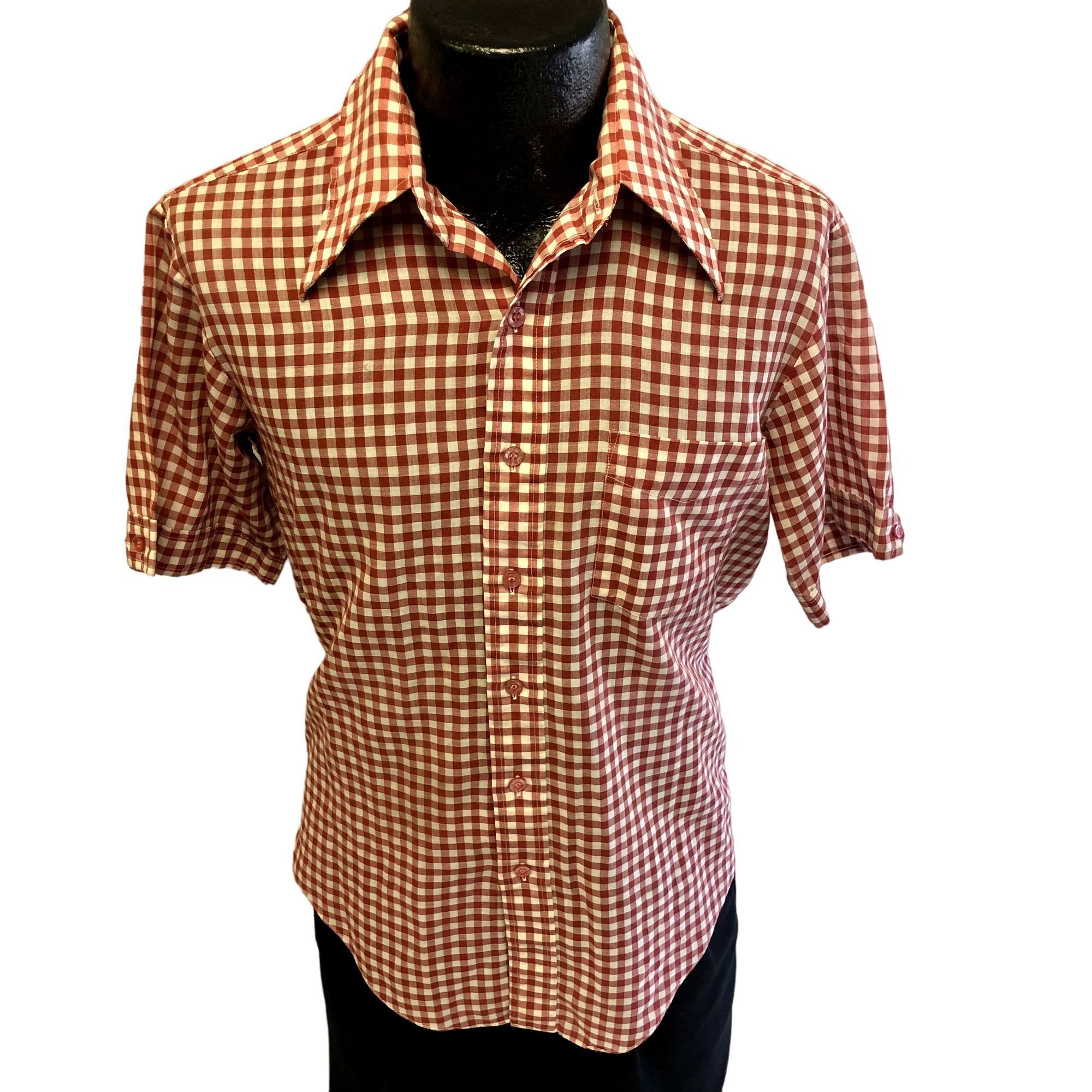 Other Vtg David Harrison Red CHECKERED MoD BUTTERFLLY Collar Shirt Size US L / EU 52-54 / 3 - 1 Thumbnail
