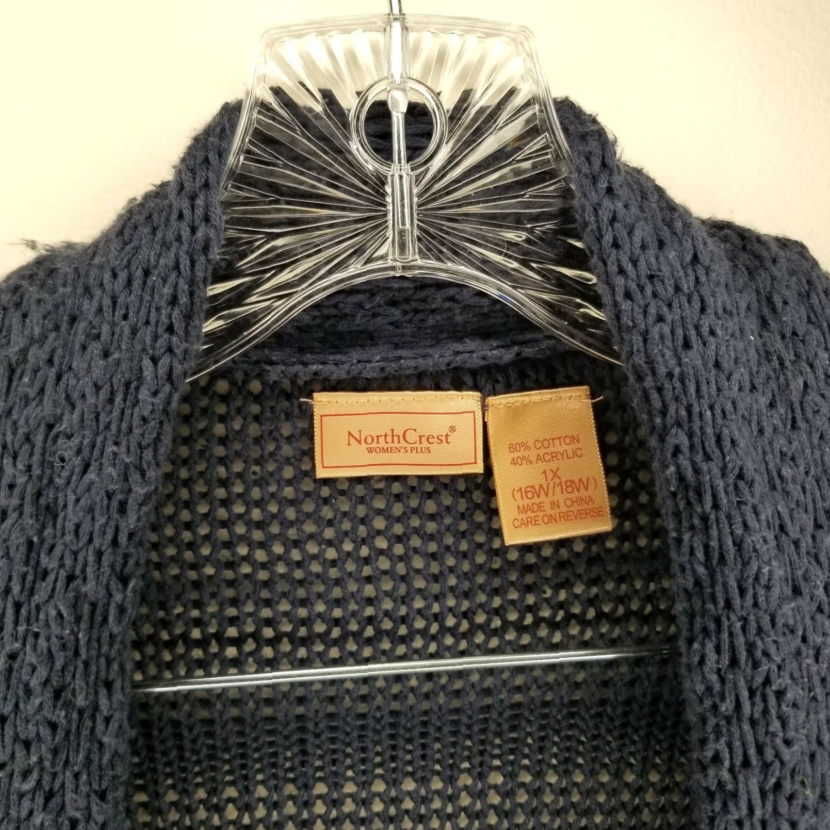 Vintage VINTAGE? Wait: Not vintage. Use: Northcrest Cardigan Women Plus 1X Knit Blue Sweater Cardigan 1X Women Blue Knit Women 1X Northcrest Cardigan Size XL / US 12-14 / IT 48-50 - 2 Thumbnail