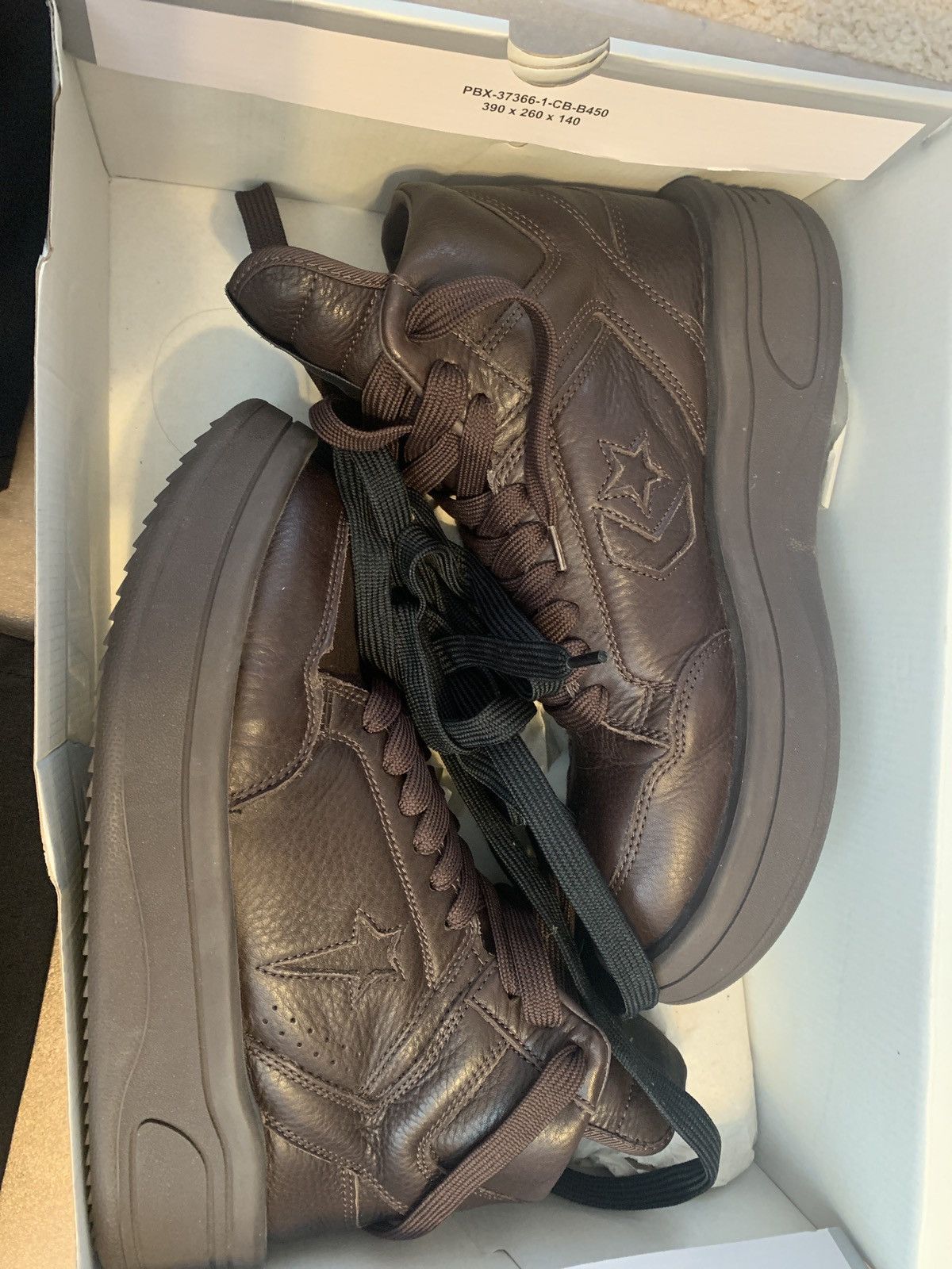 image of Rick Owens Hi Converse Turbowpn Clay Size 8 Shoes, Men's
