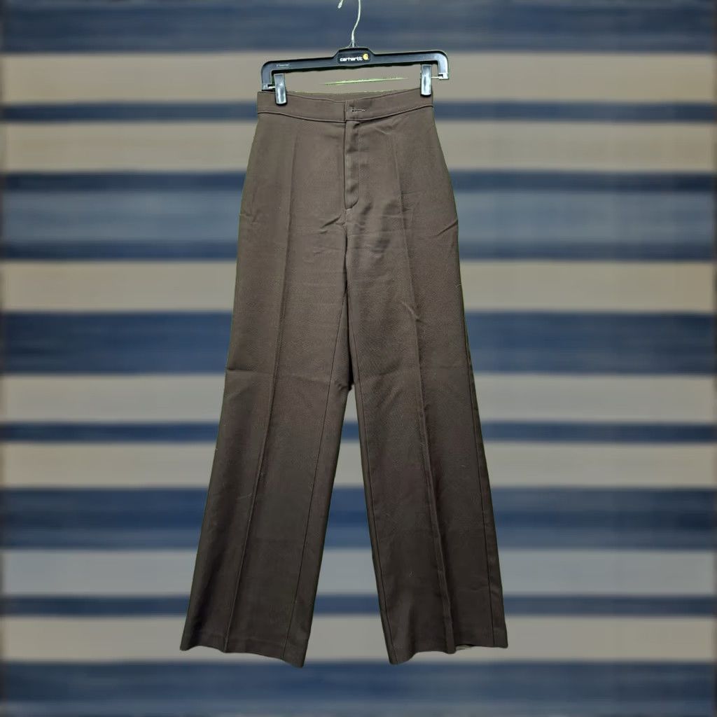 Levi's Vintage Levi's Pants Womens 10 Wide Leg Slacks Brown Pleated 1970s Polyester Inseam 32 Waist 25 Decade 1970s Mens Womens Girls Boys Size 32" / US 10 / IT 46 - 1 Thumbnail