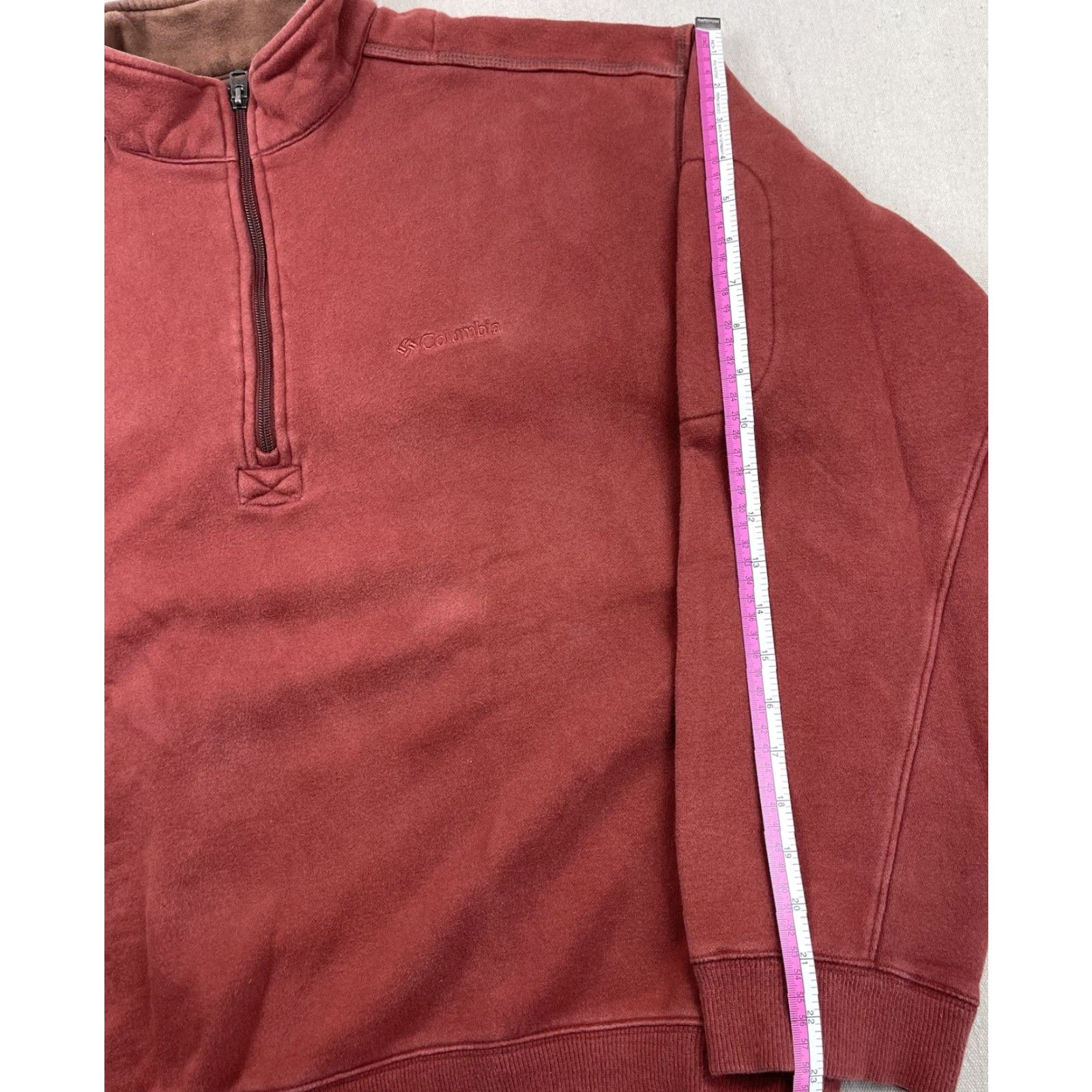Rusty VINTAGE Columbia Sweatshirt 1/4 Zip Pullover Rugged Rust Red Hiking Mens L Size 90s Activewear Clothing Size US L / EU 52-54 / 3 - 6 Thumbnail