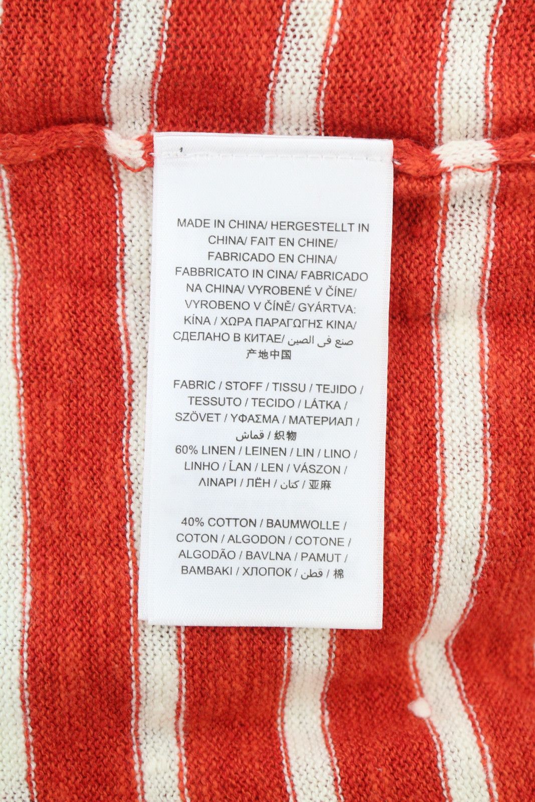Gant BRETON STRIPE CREW XS Blood Orange Linen Blend 88070 Size XS / US 0-2 / IT 36-38 - 7 Thumbnail