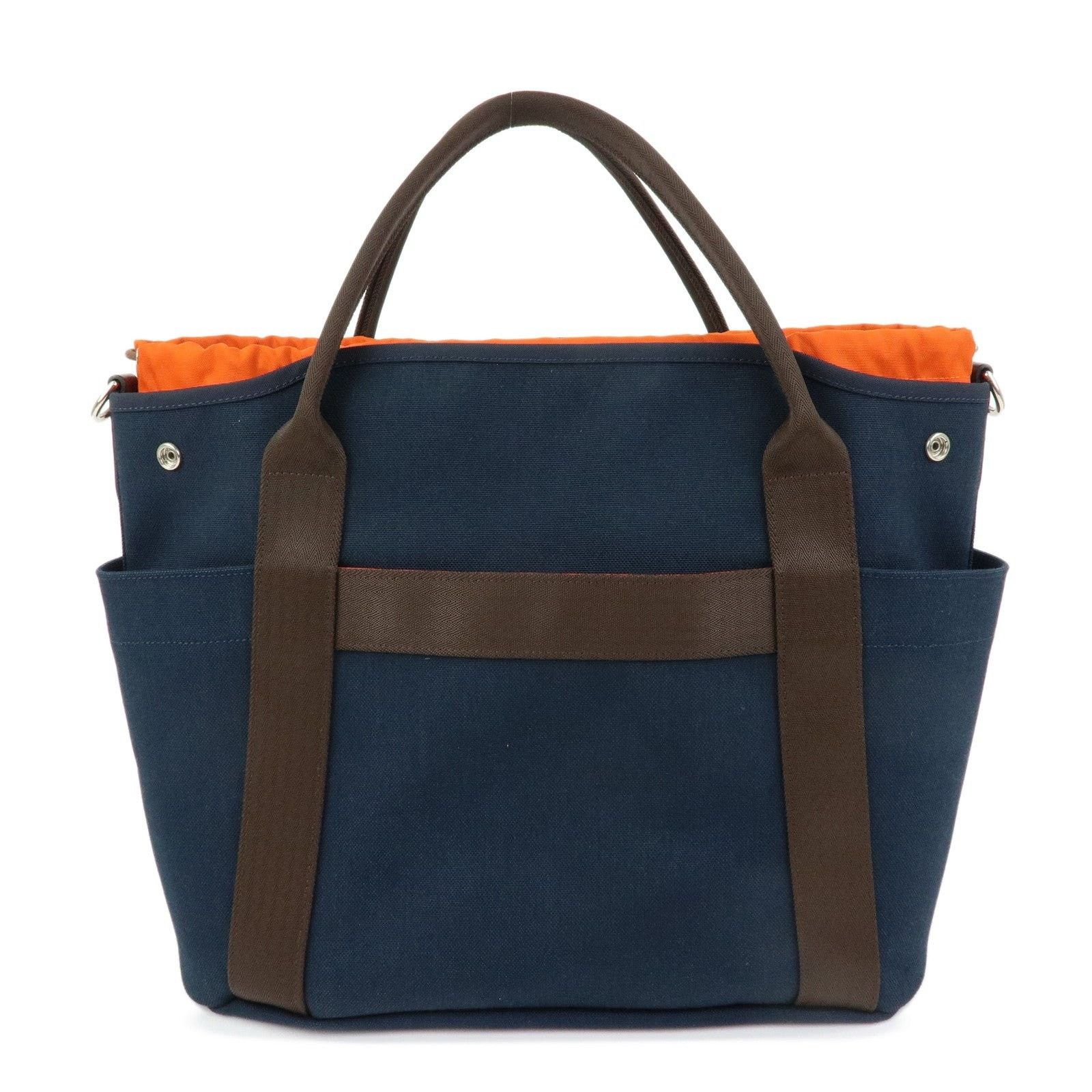 Hermes Hermes Sac de Pansage Groom Canvas Tote Navy Size ONE SIZE - 2 Thumbnail