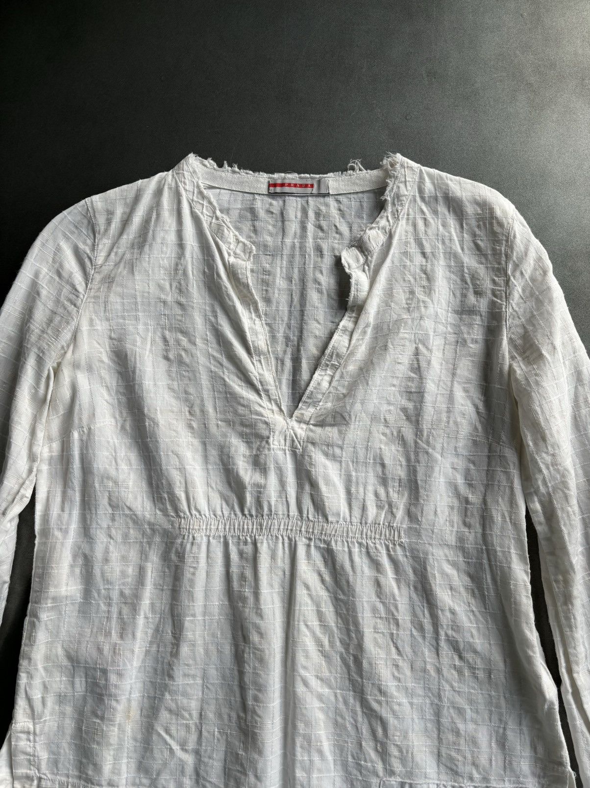 Prada 2000s Prada Sport Shirt Vintage Linen Cotton Sheer Zipper 40 Size S / US 4 / IT 40 - 3 Thumbnail