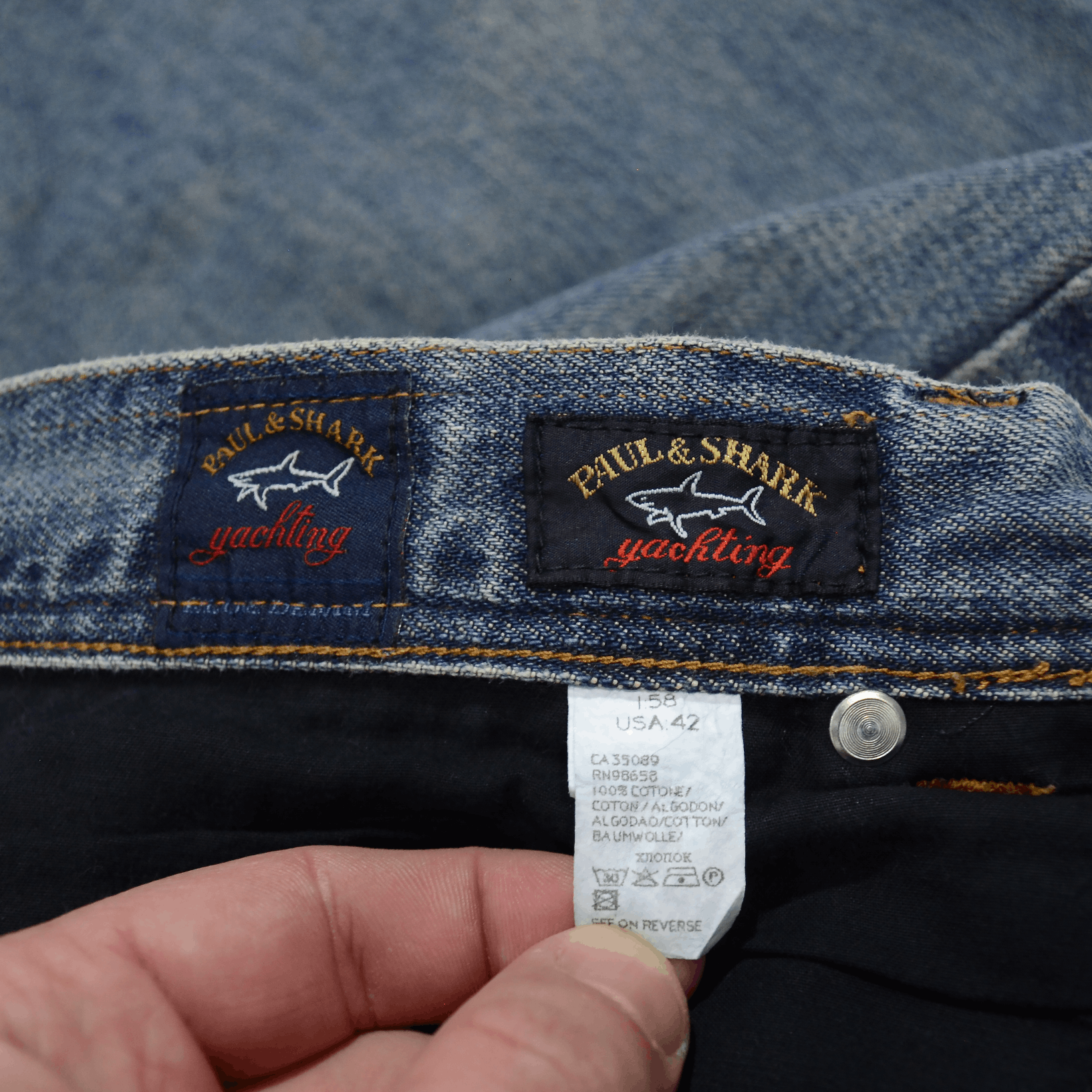 Paul & Shark × Vintage Vintage Paul & Shark Yachting Jeans Big Size 42 Blue Denim Size US 42 / EU 58 - 9 Thumbnail