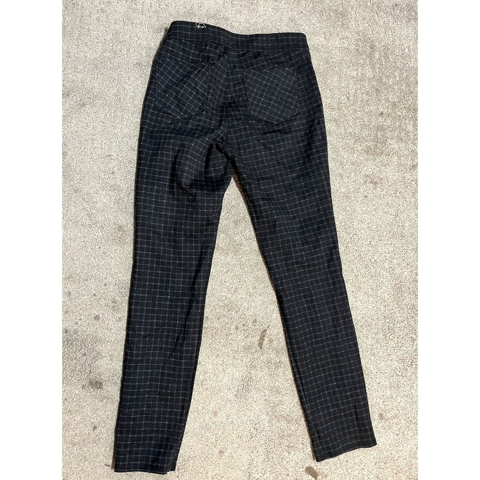 Vintage Max Studio Black Plaid Dress Pants Womens M Elastic Waist Pull On Office Size 32" / US 10 / IT 46 - 3 Thumbnail
