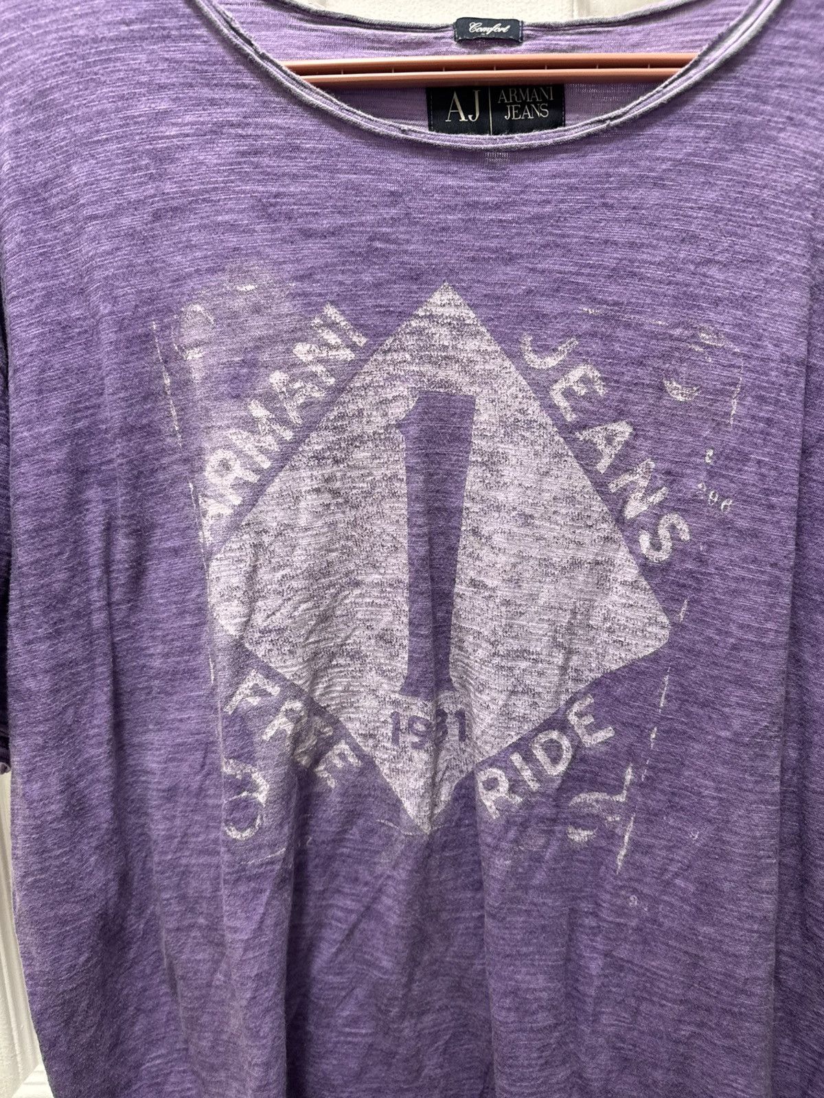 Armani Armani Jeans Free Ride Archive Scoop Shirt Purple Faded Size US XL / EU 56 / 4 - 2 Thumbnail