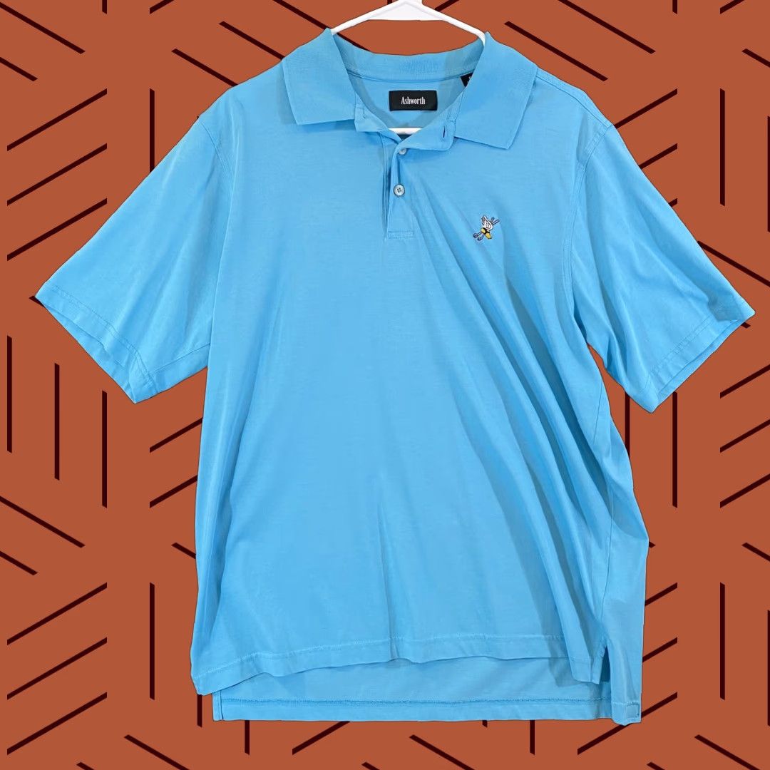 Vintage Ashworth Polo Mens S Winged Foot Blue Cotton/Poly Golf Shirt Size US S / EU 44-46 / 1 - 1 Thumbnail