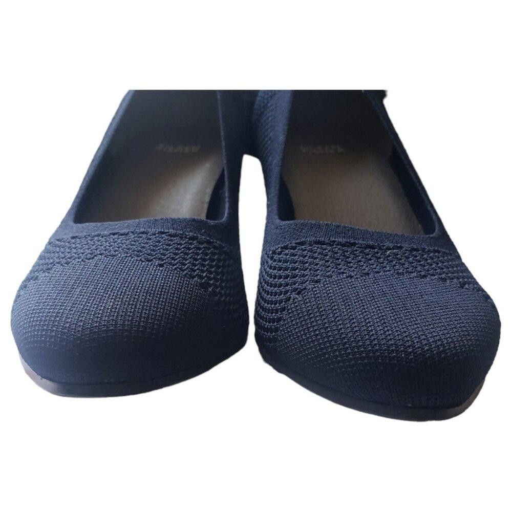 Eileen Fisher SH124 Eileen Fisher Navy Blue Mesh Pumps Size 10 Size US 10 / IT 40 - 3 Thumbnail