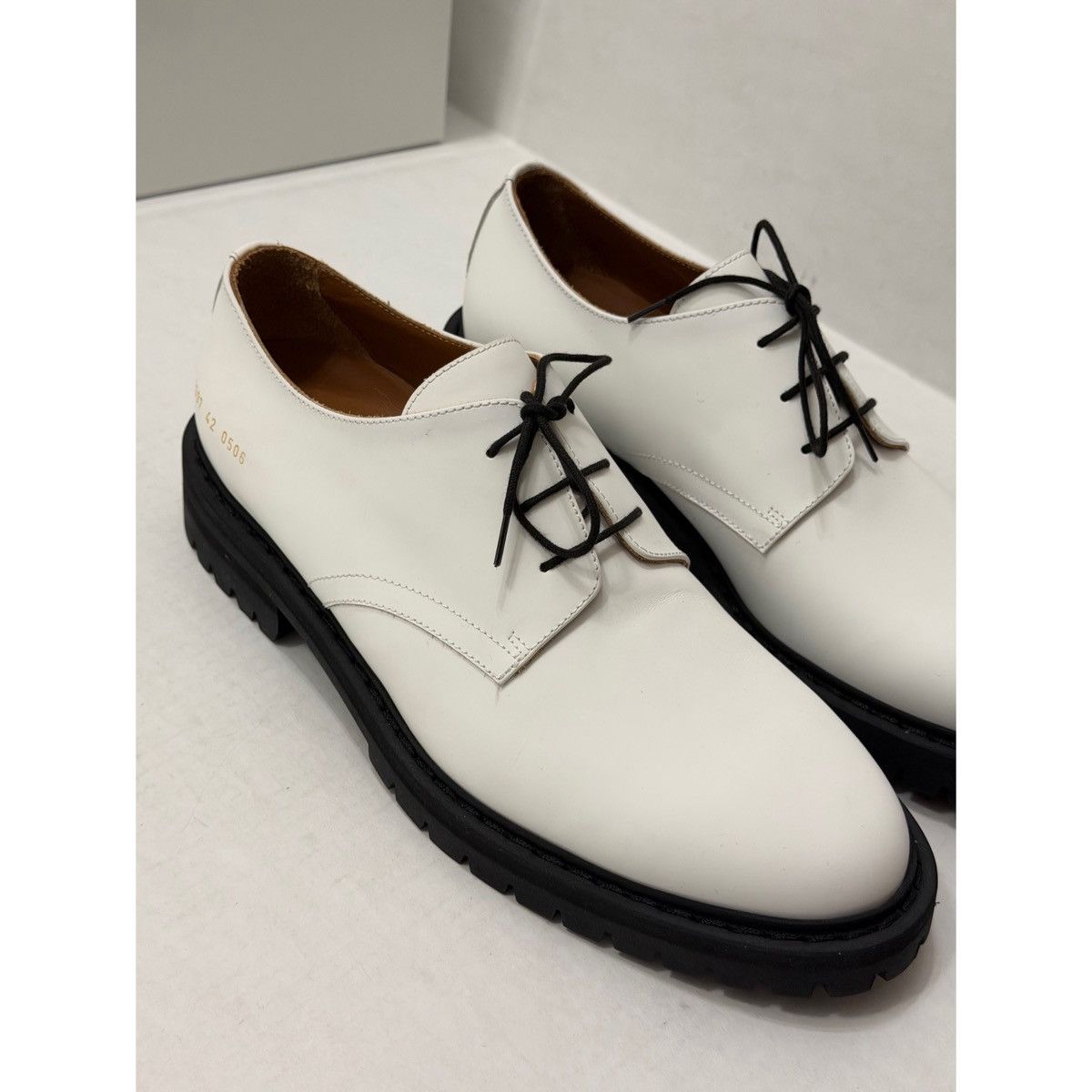 Common Projects COMMON PROJECTS WHITE OFFICER DERBY SHOES Size US 9 / EU 42 - 11 Thumbnail