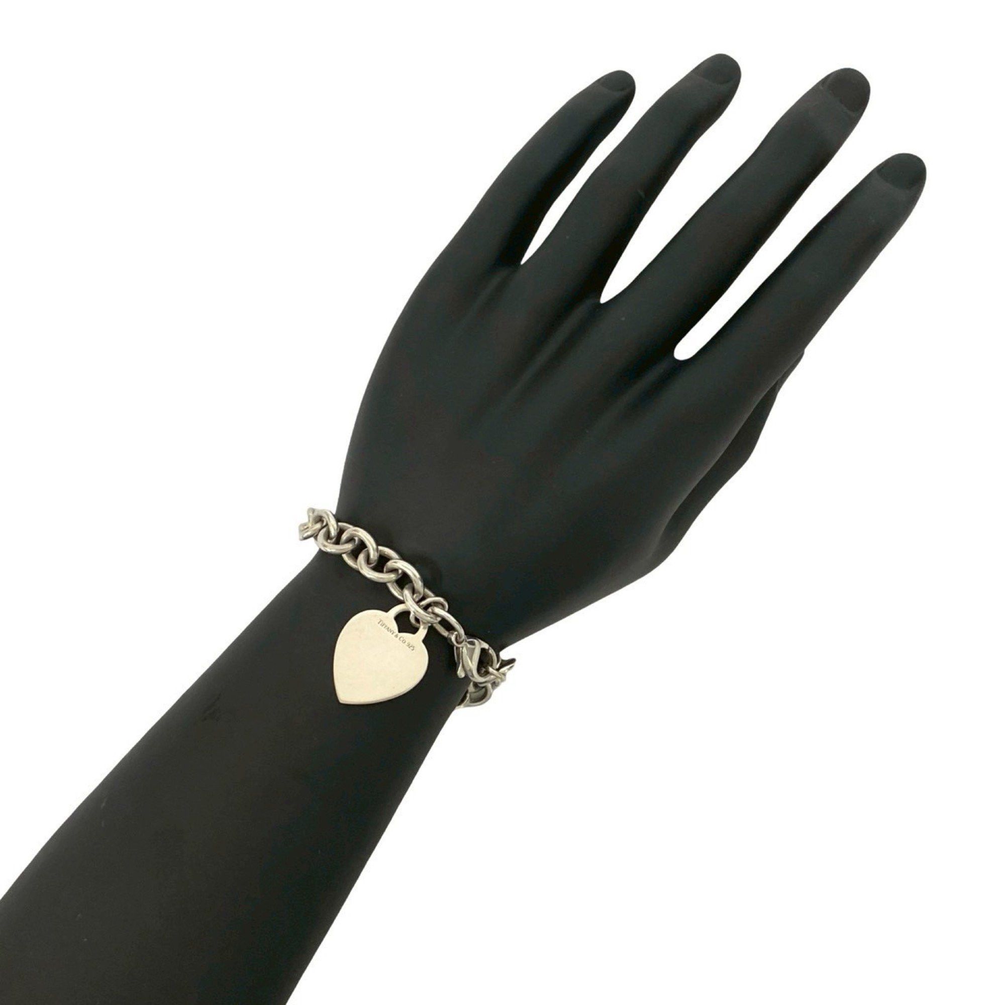 TIFFANY & Co. Tiffany Heart Tag Bracelet 925 Sterling Silver Chain 23259