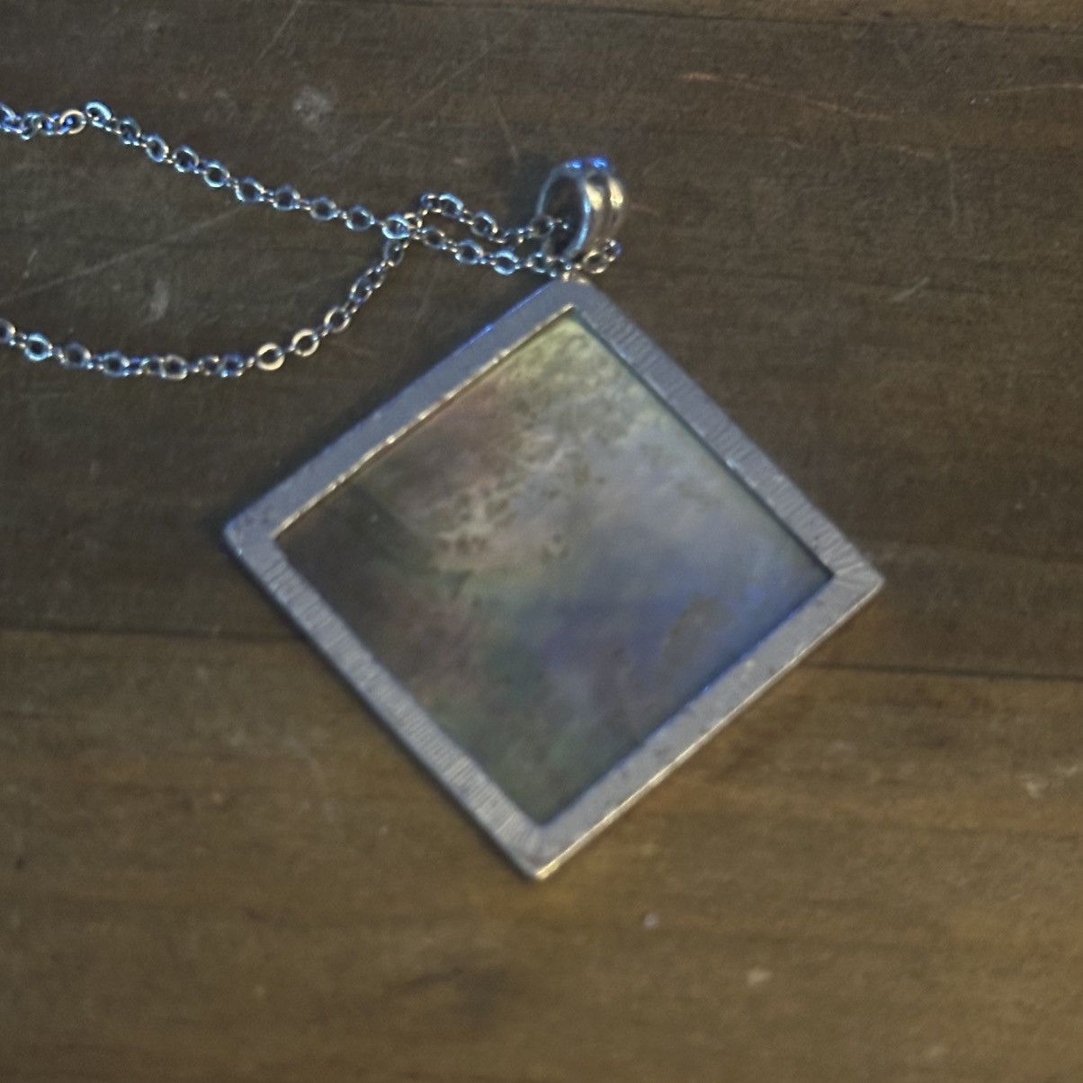 Vintage Vintage silver tone abalone mother of pearl pendant necklace Size ONE SIZE - 3 Thumbnail
