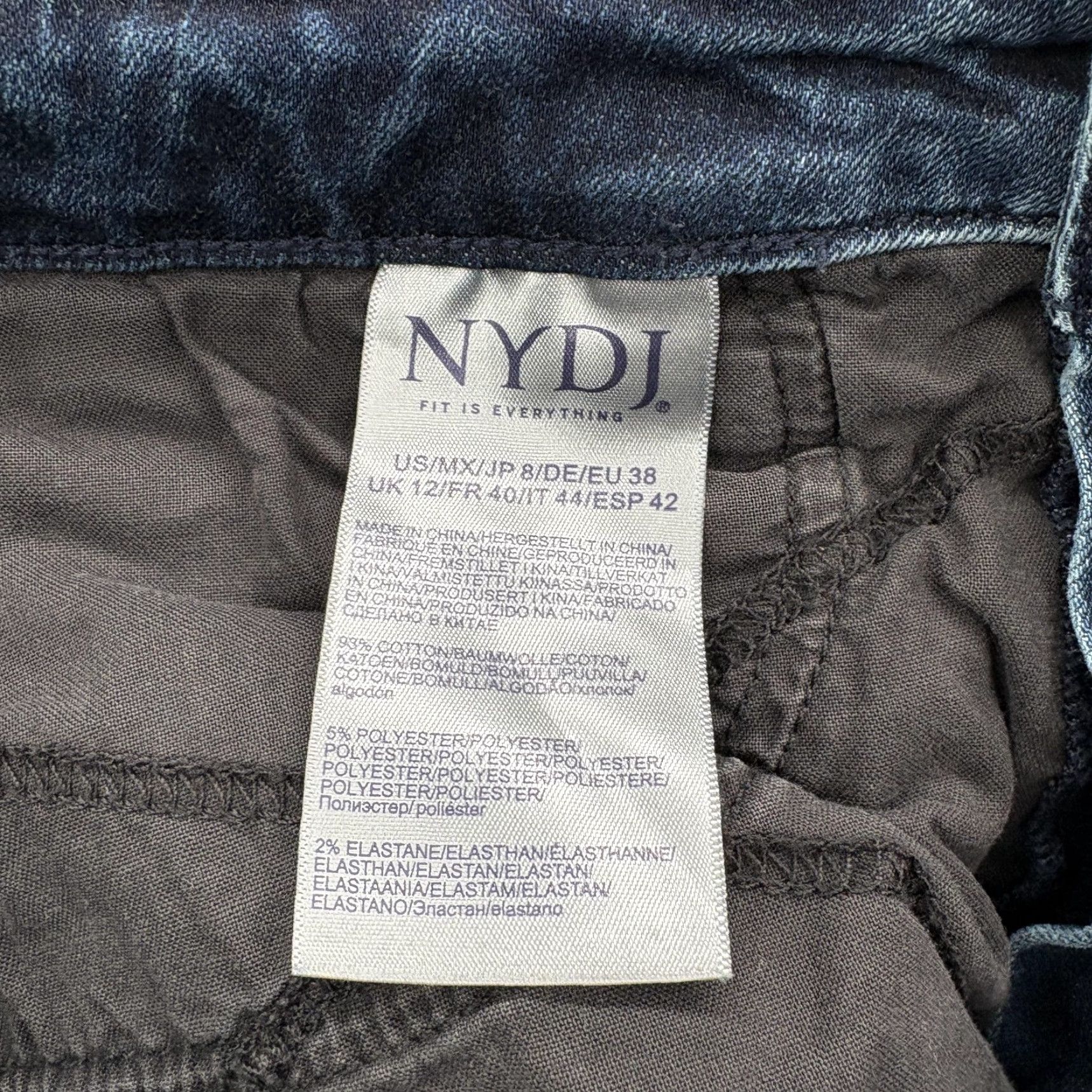 NYDJ NYDJ Bailey Relaxed Jeans Womens 8 Blue Dark Wash Denim Stretch Straight Leg Size 30" / US 8 / IT 44 - 5 Thumbnail