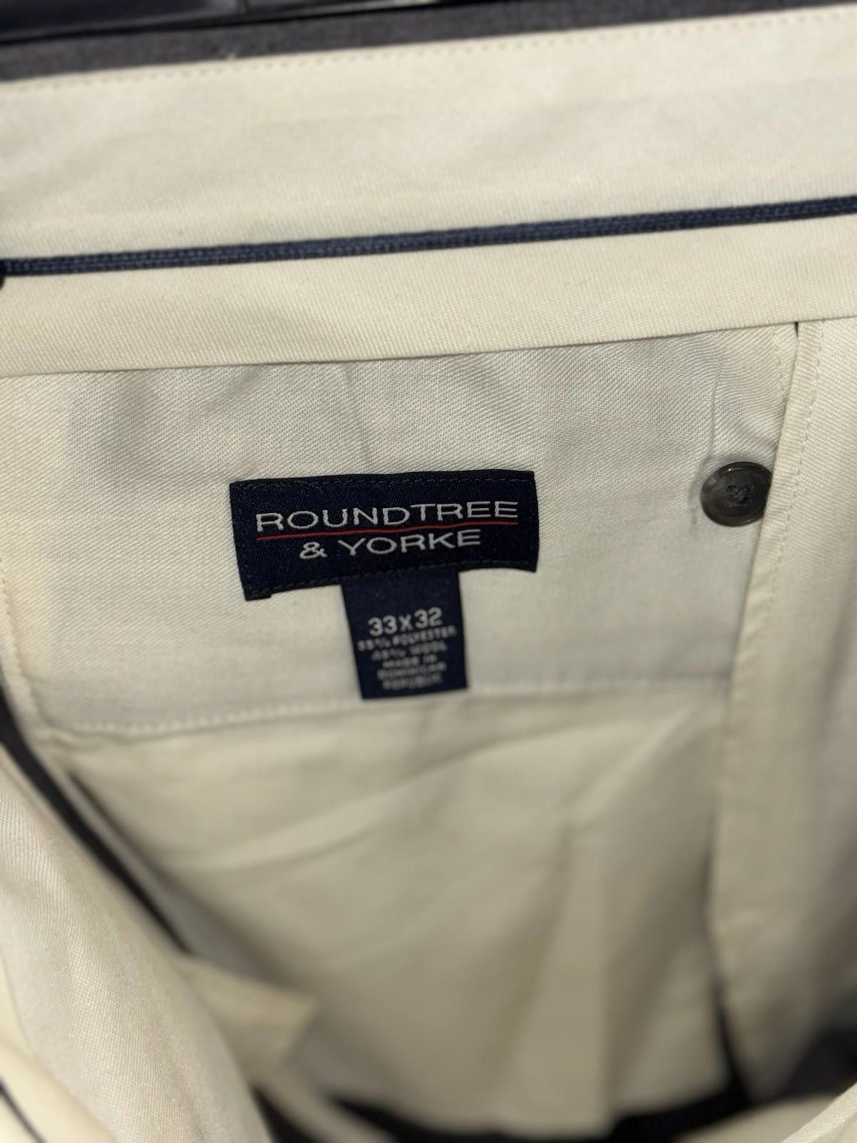 Blundstone Roundtree & Yorke Gray Pleated Dress Pants 33x32 Wool Blend Size US 33 - 3 Thumbnail