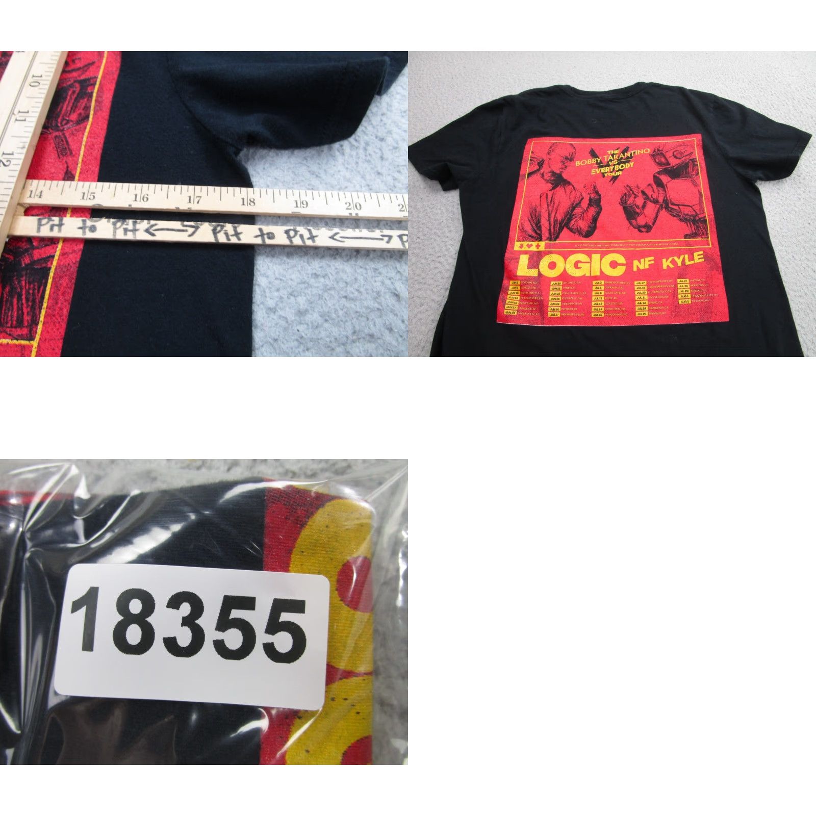 Hanes VINTAGE Logic Shirt Men’s Small Black Red Bobby Tarantino vs Everybody Tour NF Kyle Size US S / EU 44-46 / 1 - 8 Thumbnail