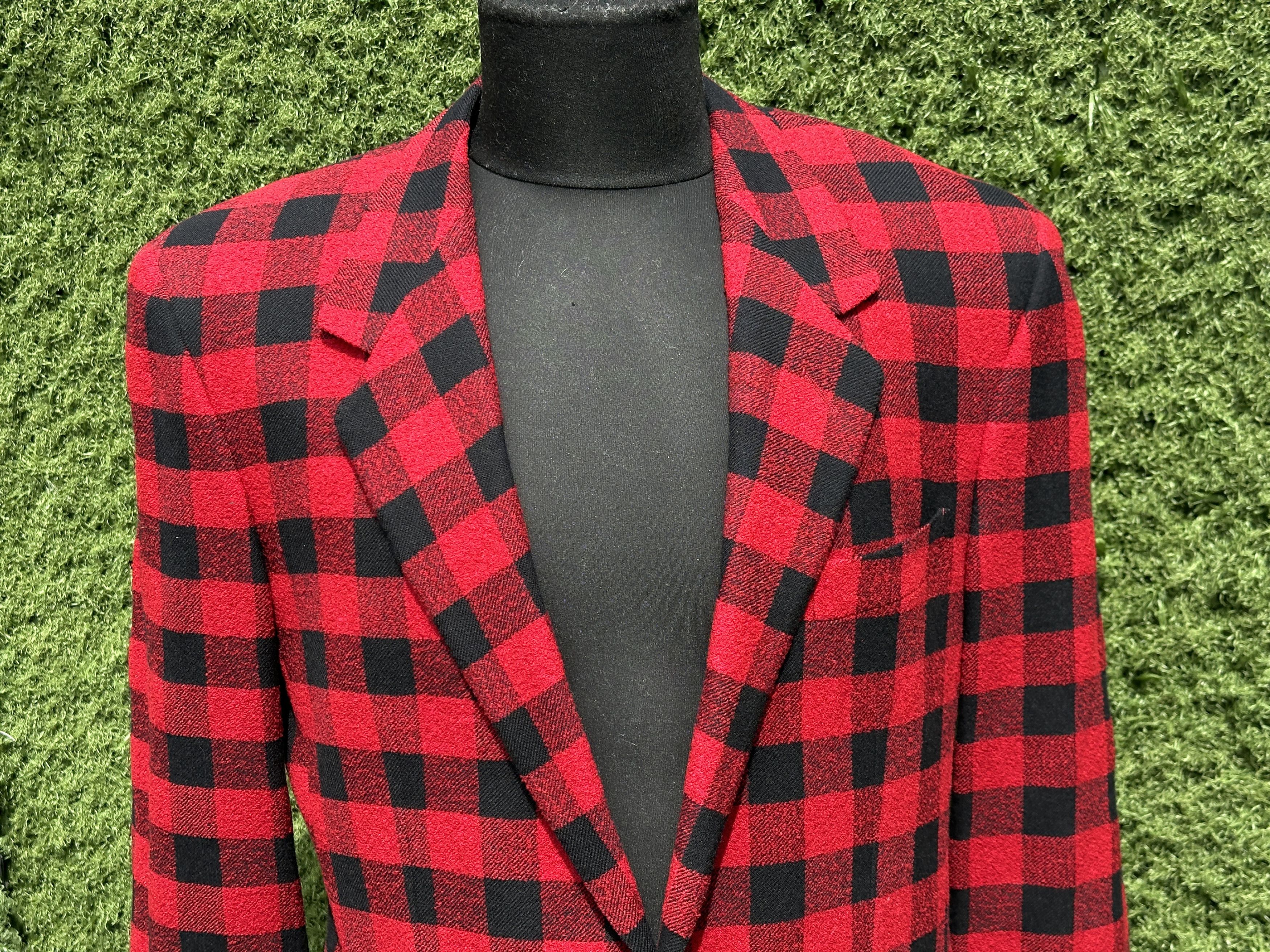 Versace Gianni Versace Virgin Wool Buffalo Check Blazer IT 50R Size 50R - 8 Thumbnail