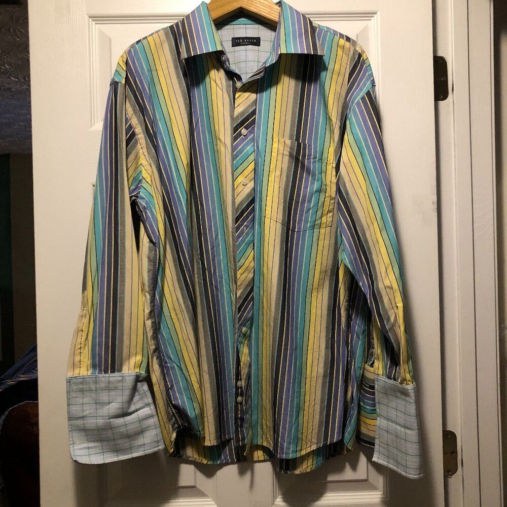 Ted Baker TED BAKER MEN'S 100%COTTON CASUAL SHIRT 17/32-33 Size US XL / EU 56 / 4 - 1 Thumbnail