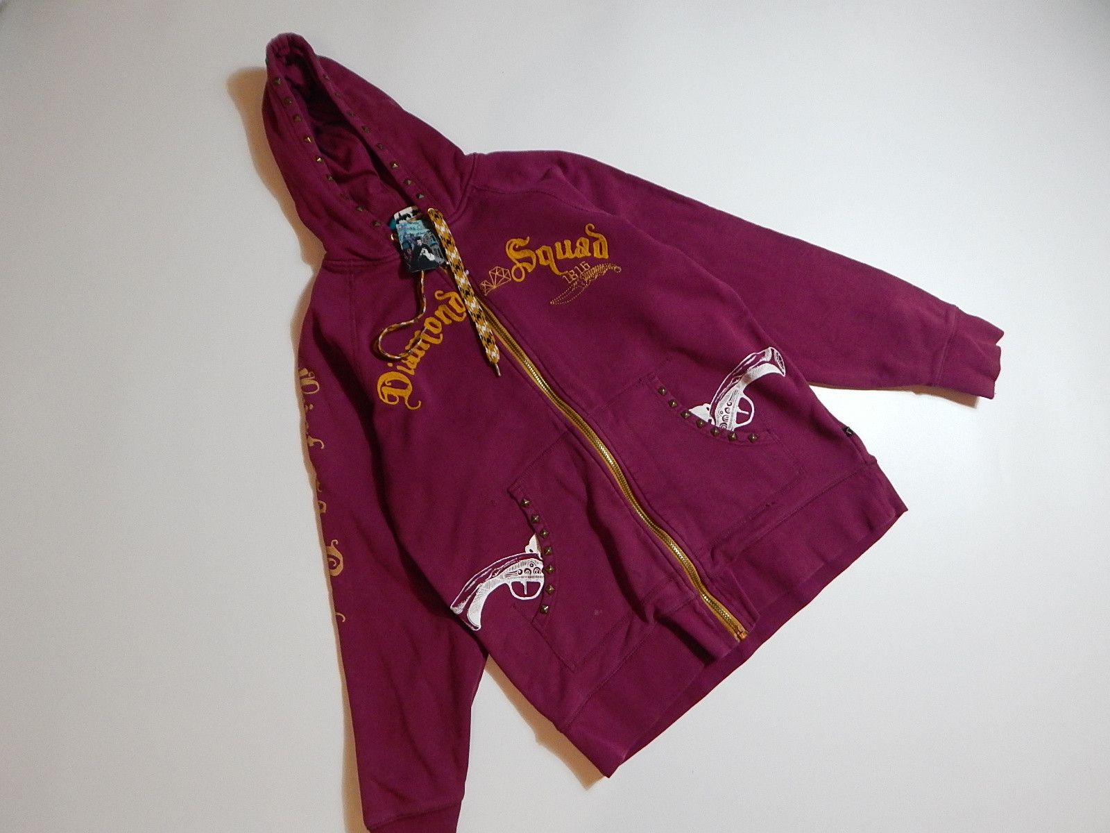 vintage y2k artful dodger diamond squad zip up hoodie