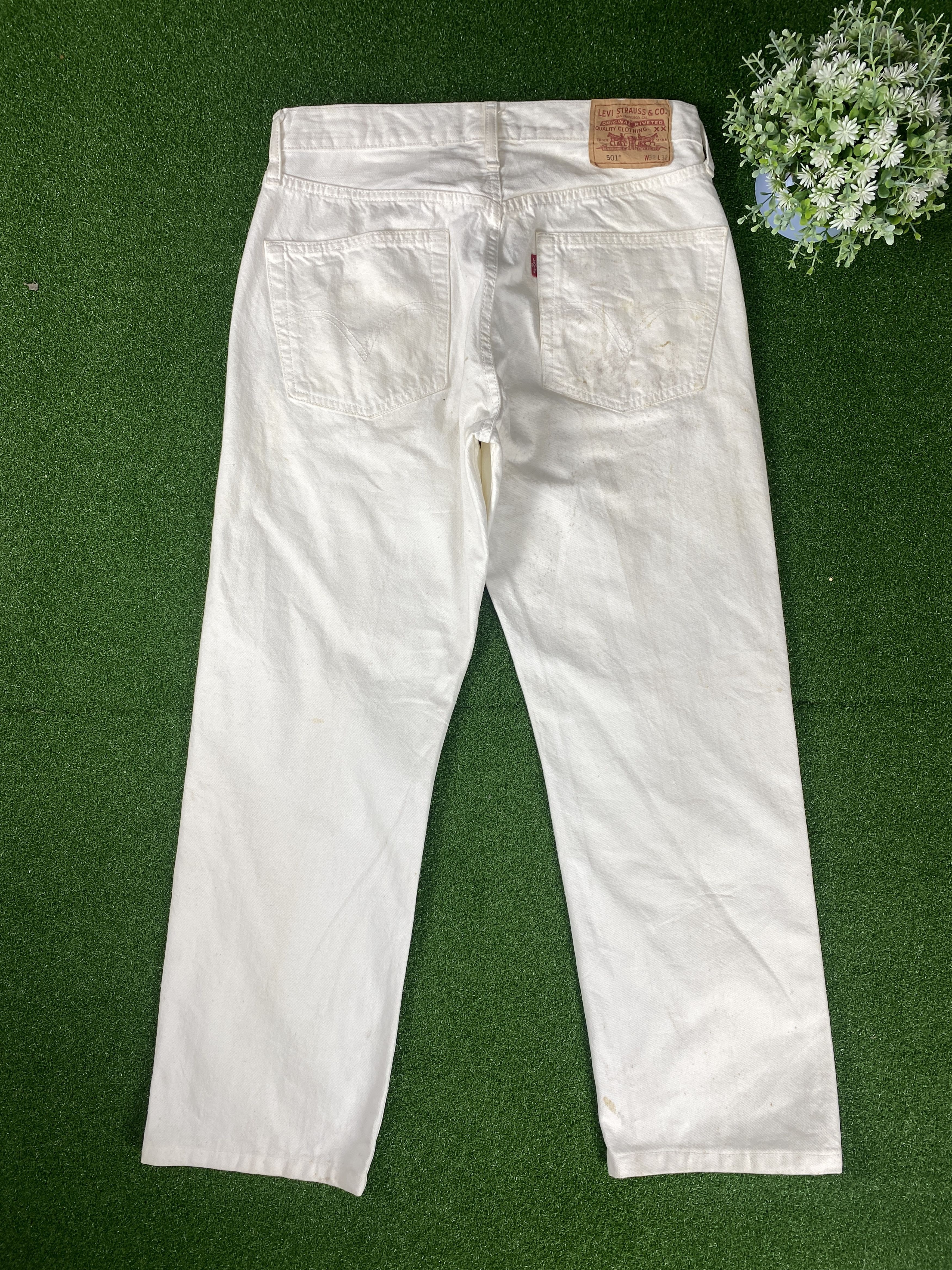 Levi's Vintage Levi's 501 Straight Cut White Jeans CP0062 Size US 32 / EU 48 - 7 Thumbnail