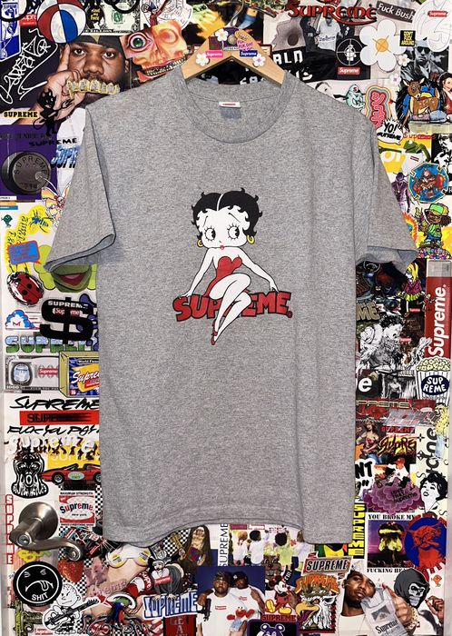 Supreme SS16 Supreme Betty Boop Tee Grey Size Medium M NEW Box