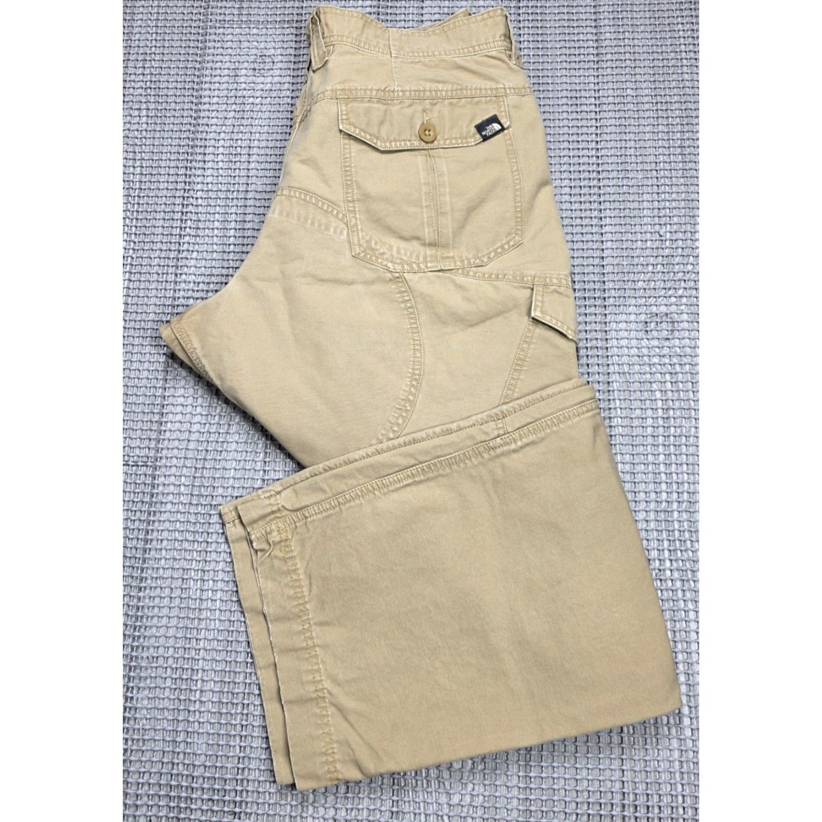 The North Face VINTAGE The North Face Pants Mens 38 Beige Canvas Cargo 5-Pocket 31 Inseam Regular Straight Twist: 90s, officer, field Size US 38 / EU 54 - 2 Thumbnail