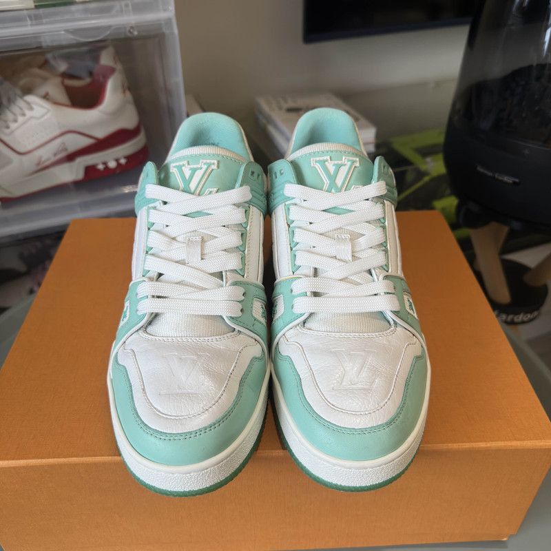 Louis Vuitton Louis Vuitton Trainer Tiffany Green Low-Top Sneakers -2508 Size US 7.5 / EU 40-41 - 1 Thumbnail