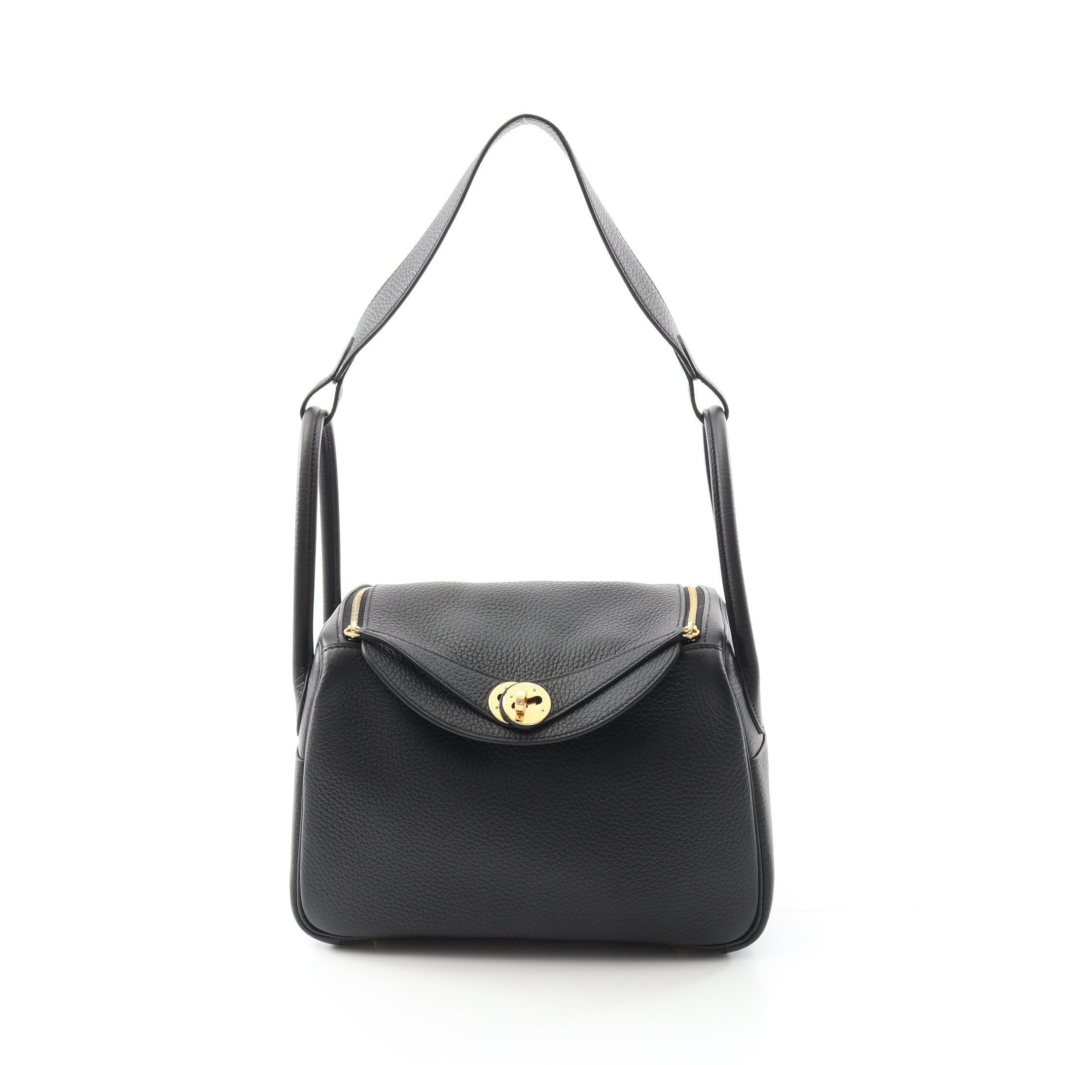 Hermes Hermes Lindy 26 Shoulder Bag Clemence Leather Black Gold Hardware K Stamp Size ONE SIZE - 1 Thumbnail