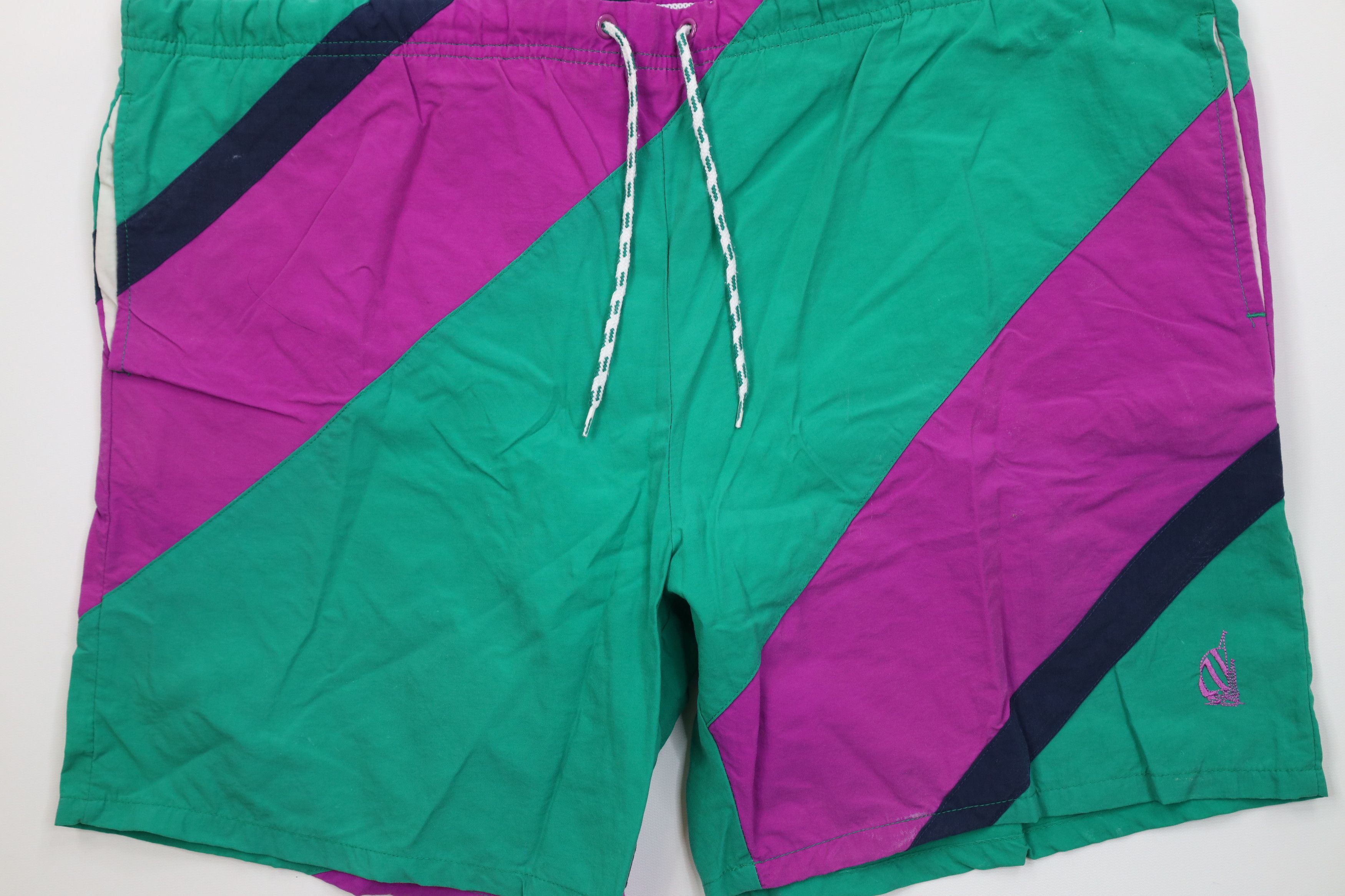 Nautica AS IS Vintage 90s Nautica Beach Sailing Lined Shorts Trunks Size US 38 / EU 54 - 3 Thumbnail