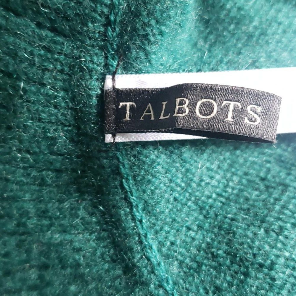 Designer CT1963 Talbots Green Cashmere Wrap Ruffled Edges One Size Size ONE SIZE - 4 Thumbnail