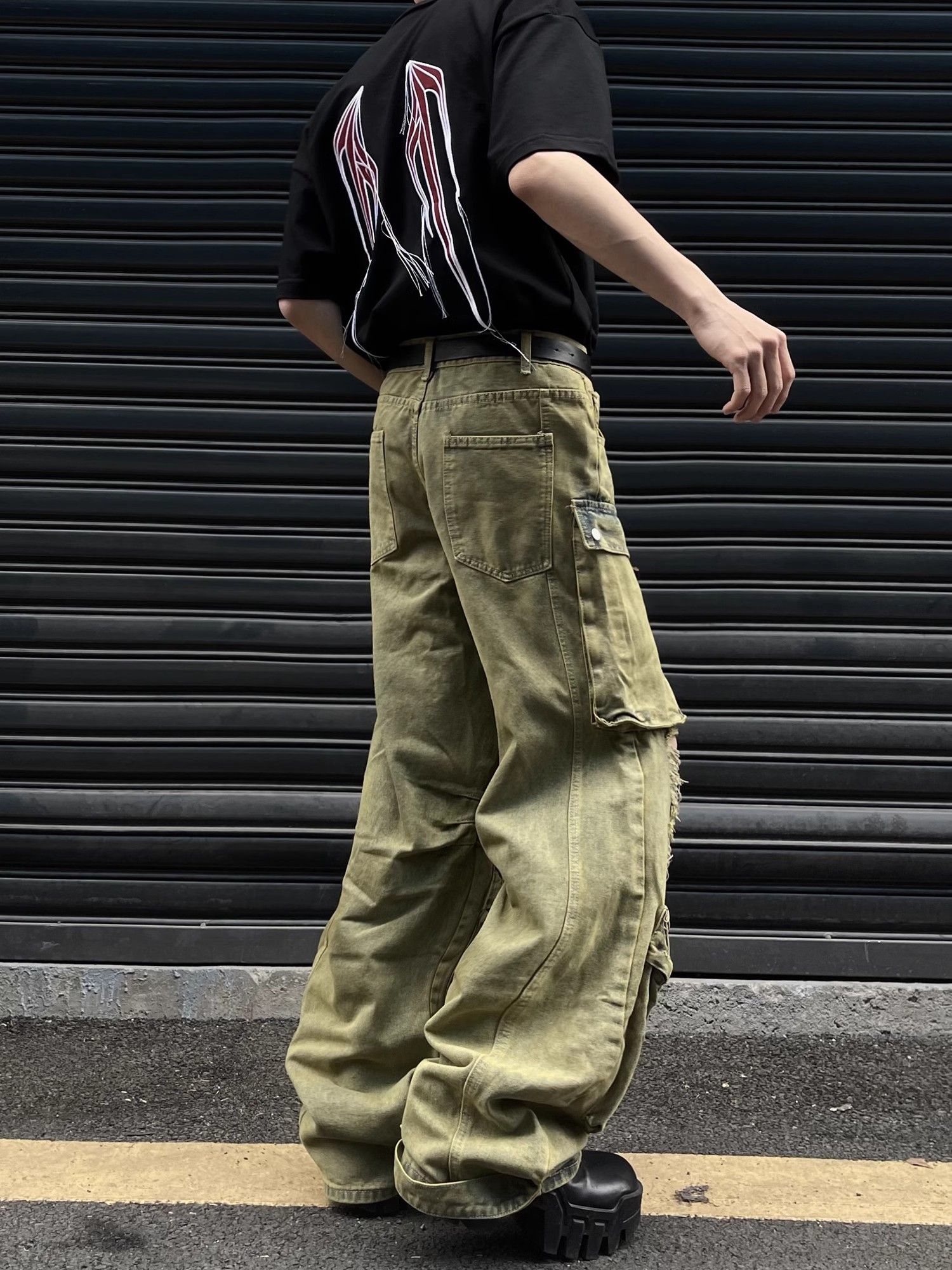 Japanese Brand Hip hop ripped wide leg jeans Size US 32 / EU 48 - 7 Thumbnail