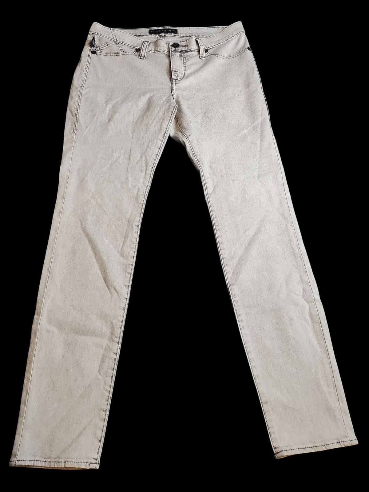 Rock & Republic Rock & Republic Women's Slim Fit Light Beige Jeans Size 32" / US 10 / IT 46 - 3 Thumbnail