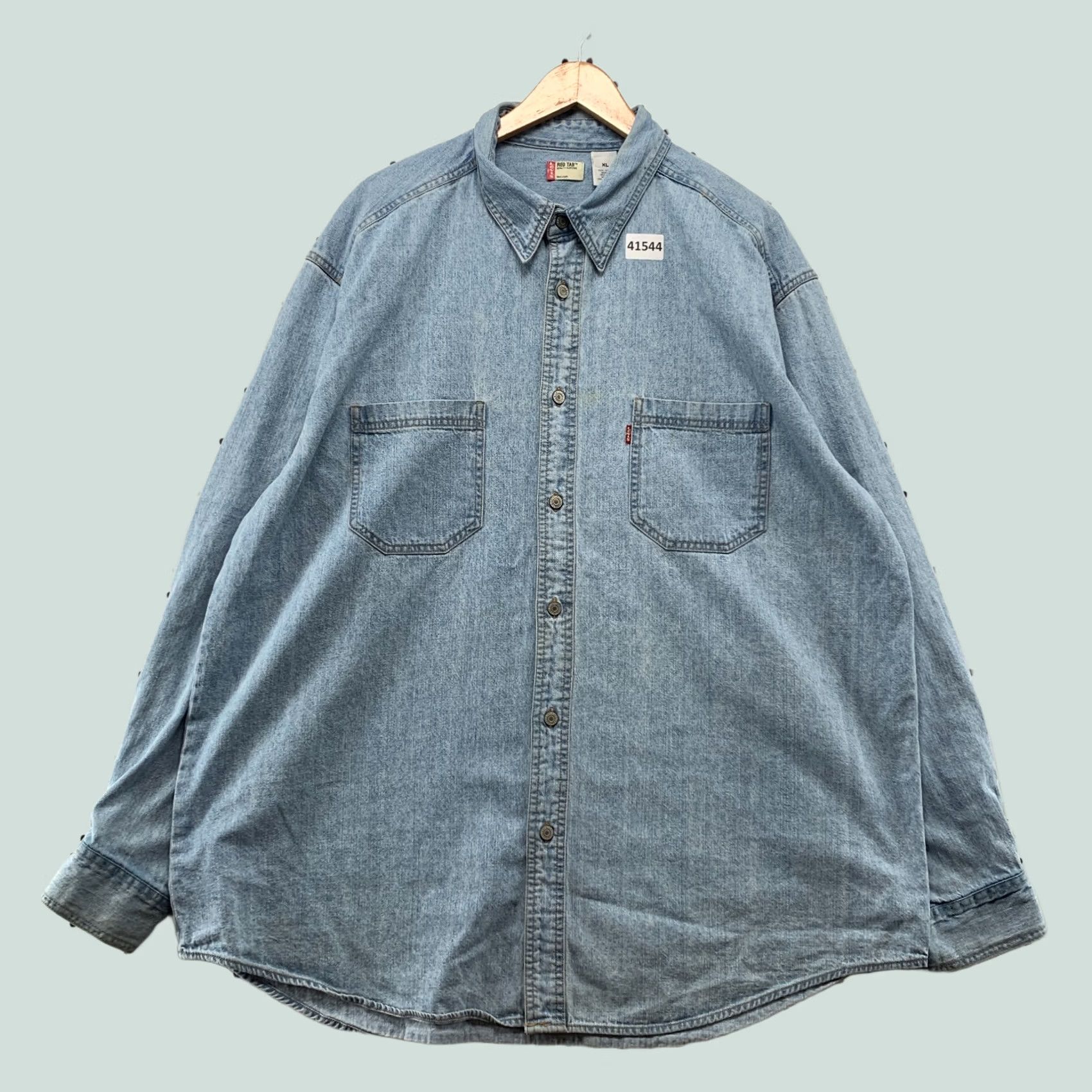Levi's Levi's Red Tab Denim Button Shirt Men XL Blue Light Wash Western Cowboy 28x34 Size US XL / EU 56 / 4 - 1 Thumbnail