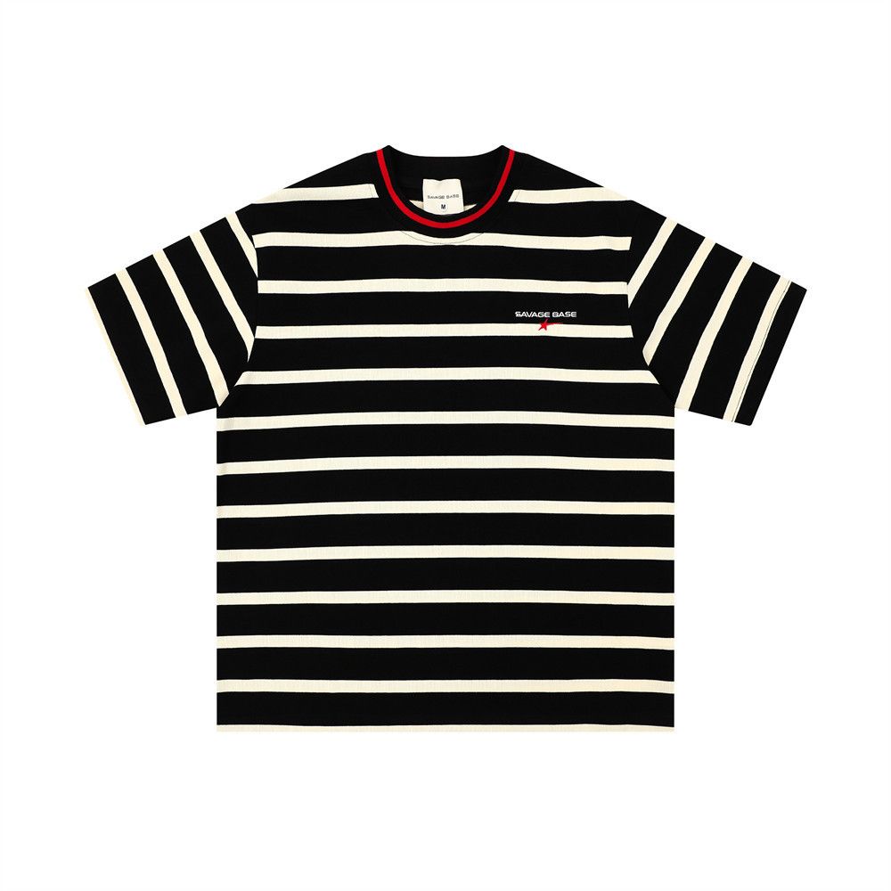 Japanese Brand Men's loose striped crew neck T-shirt Size US M / EU 48-50 / 2 - 1 Thumbnail