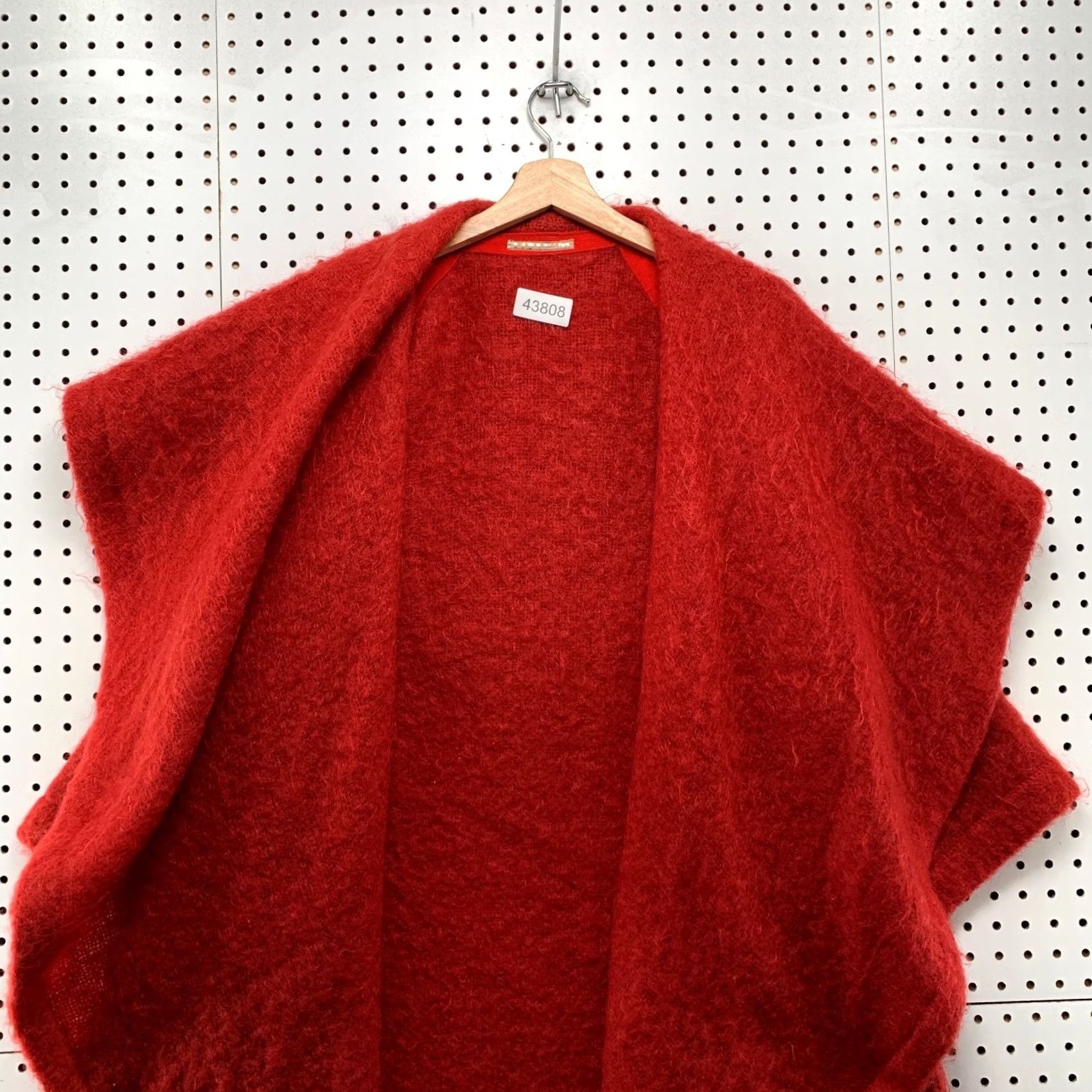 Vintage VINTAGE Duck & Hans Red Mohair Open Front Wrap Shawl Long Womens Large Shawl Wrap Mohair Red Winter Casual Women Size L / US 10 / IT 46 - 2 Thumbnail