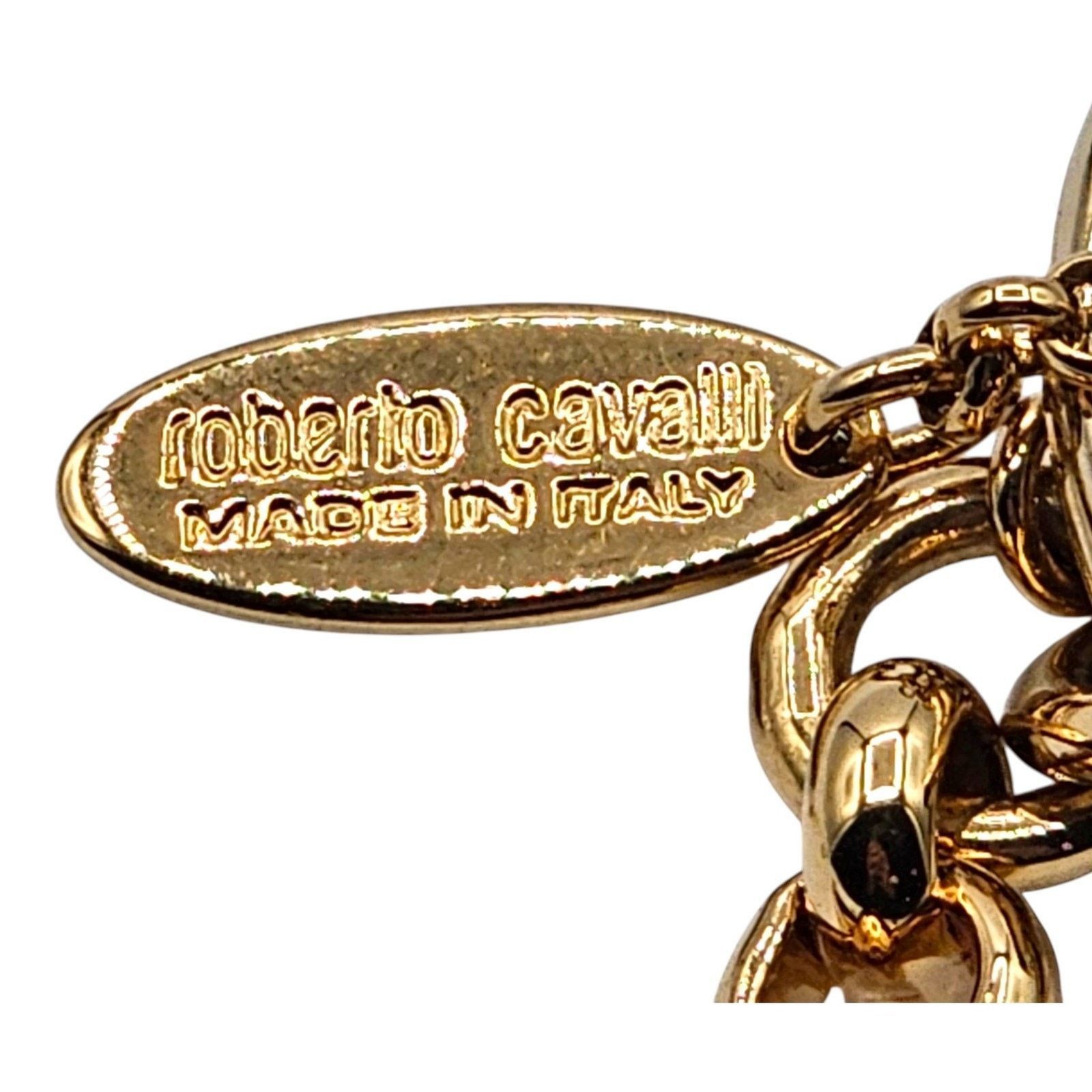 Roberto Cavalli Gold Tone Logo Plaque Keychain Bag Charm - New Size ONE SIZE - 5 Thumbnail