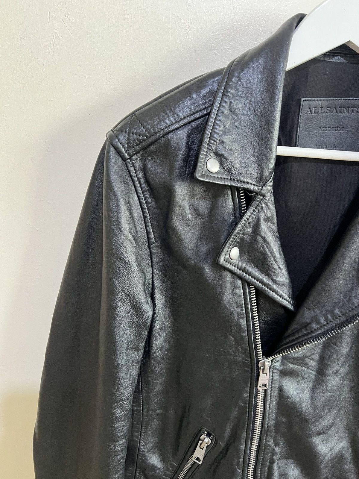 Allsaints ALLSAINTS BIKER MILO BLACK LEATHER JACKET Size US M / EU 48-50 / 2 - 5 Thumbnail