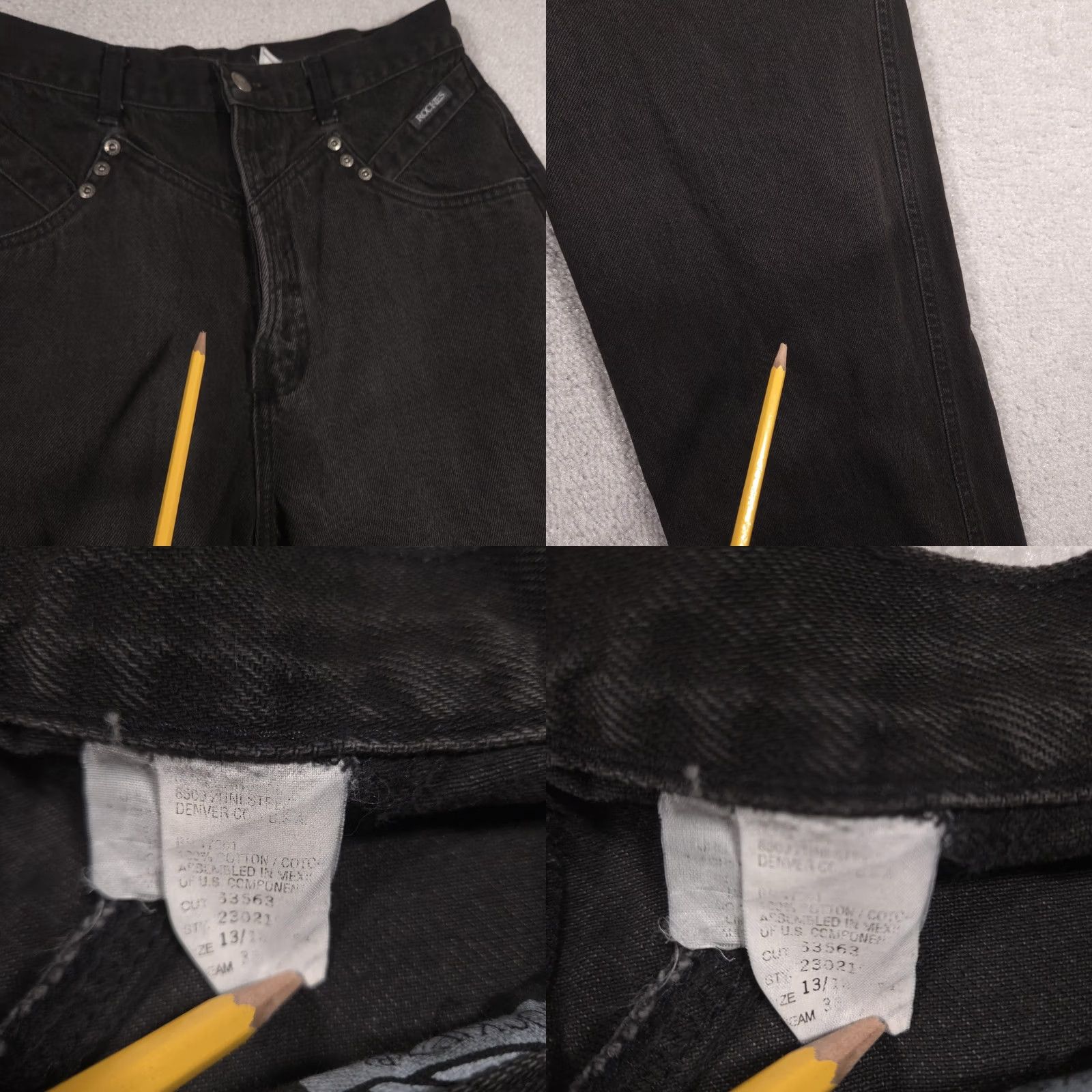 Vintage VINTAGE Rockies Jeans Womens 13 T Black High Rise Mom Western Tapered Denim 90s Size 34" / US 12 / IT 48 - 8 Thumbnail