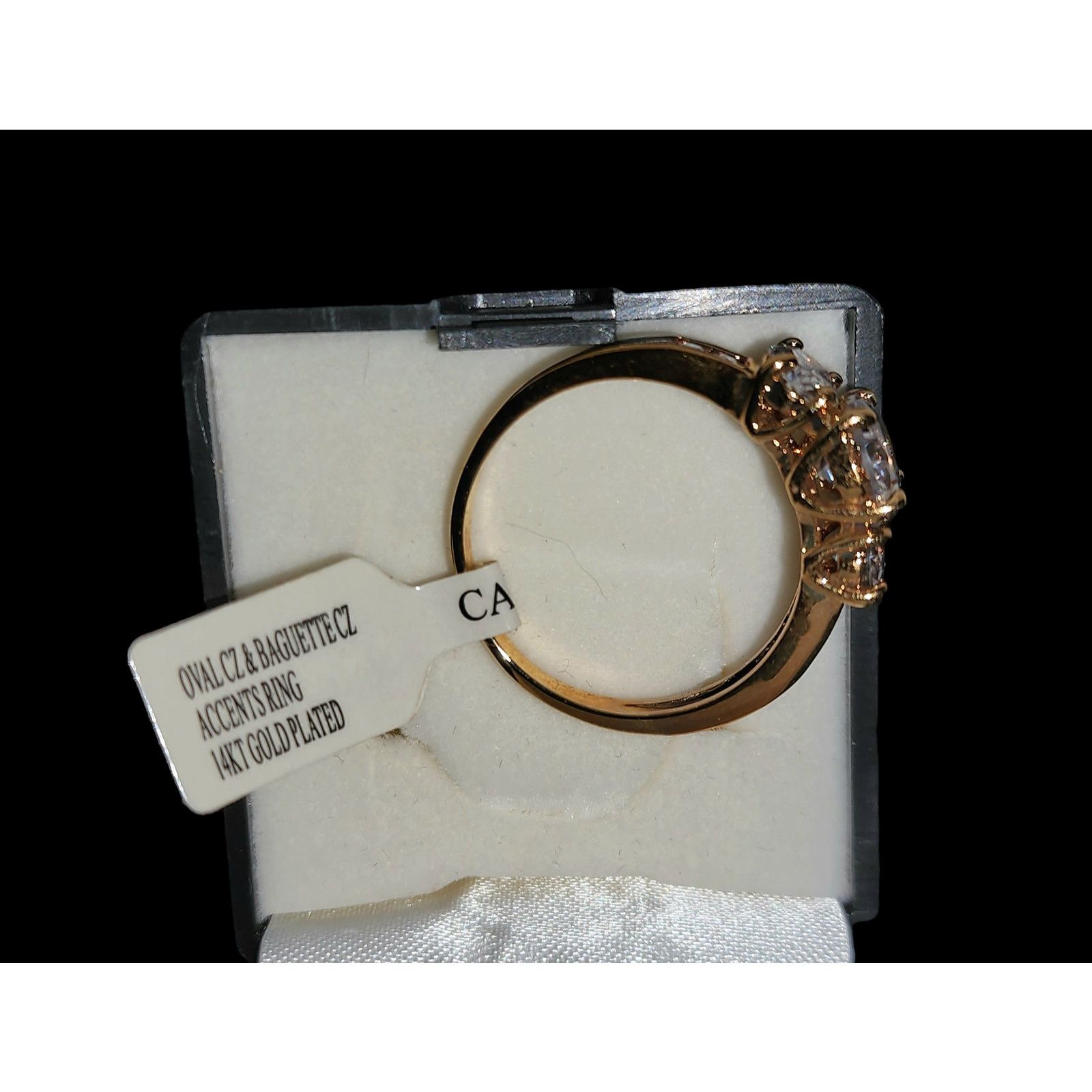 Other NEW KAS Oval Baguette CZ Size 8.5 Ring 14k Gold Plated Size ONE SIZE - 8 Thumbnail