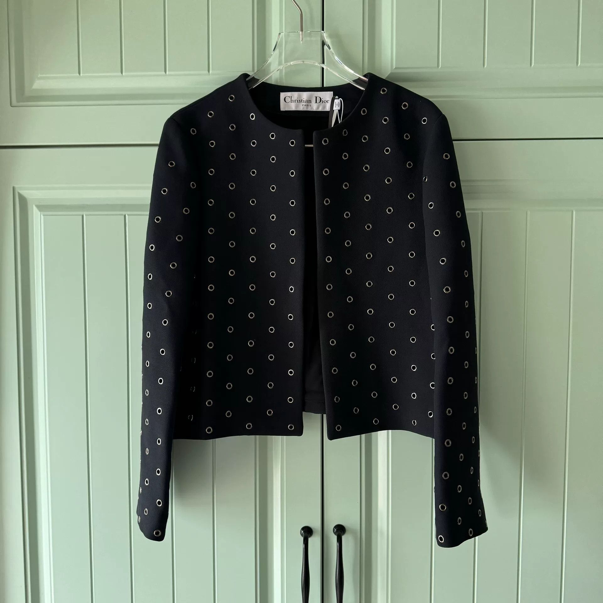 Dior Christian Dior Black Rivet Jacket Size S / US 4 / IT 40 - 1 Thumbnail