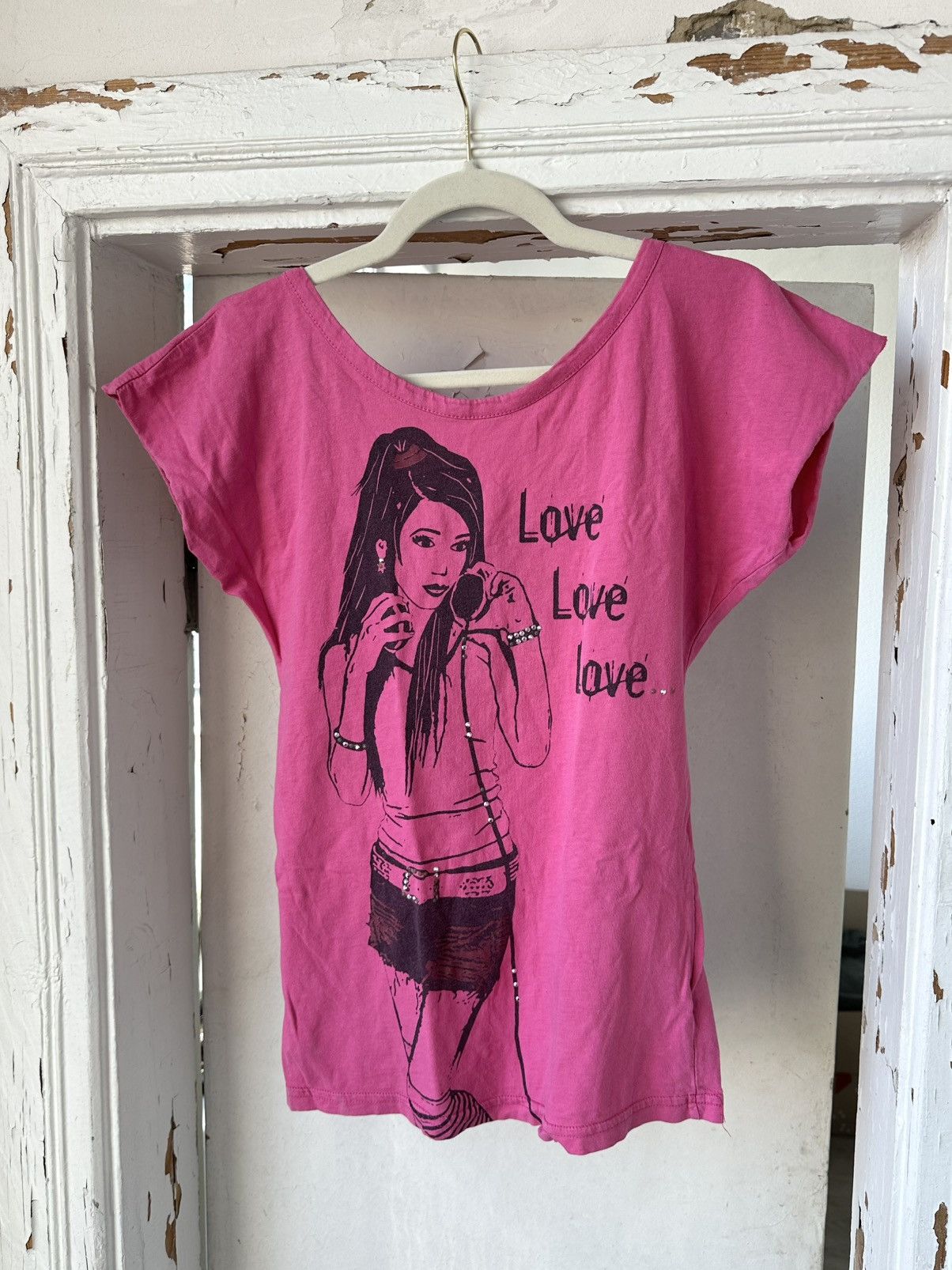 Japanese Brand × Vintage Vintage Printed Pink Short Sleeve Tee Size M / US 6-8 / IT 42-44 - 1 Thumbnail