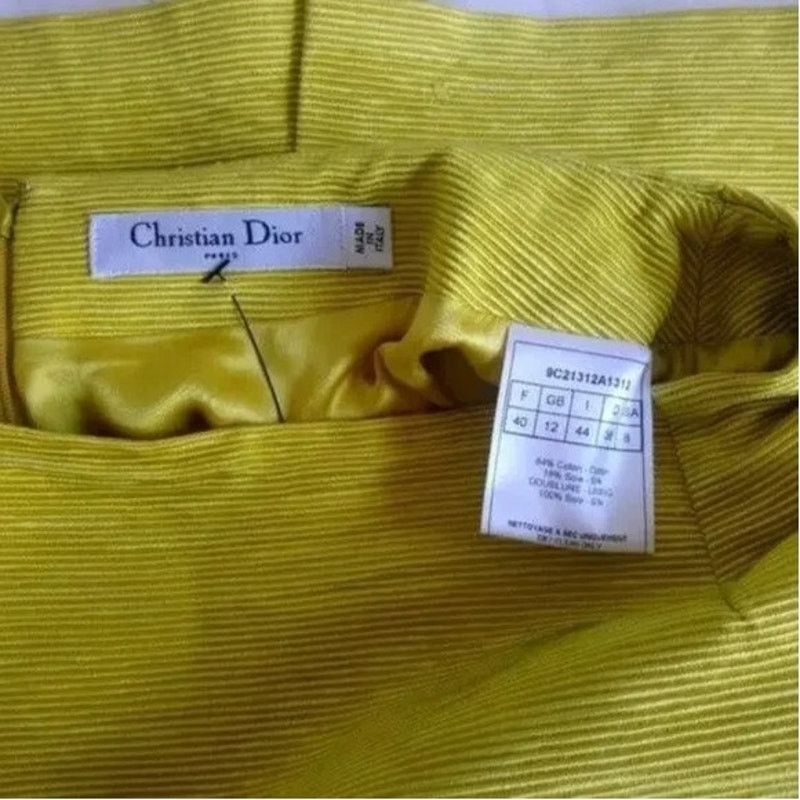 Dior CHRISTIAN DIOR Yellow Green Knee-Length Skirt, M/US8/FR40 Size 26" / US 2 / IT 38 - 8 Thumbnail