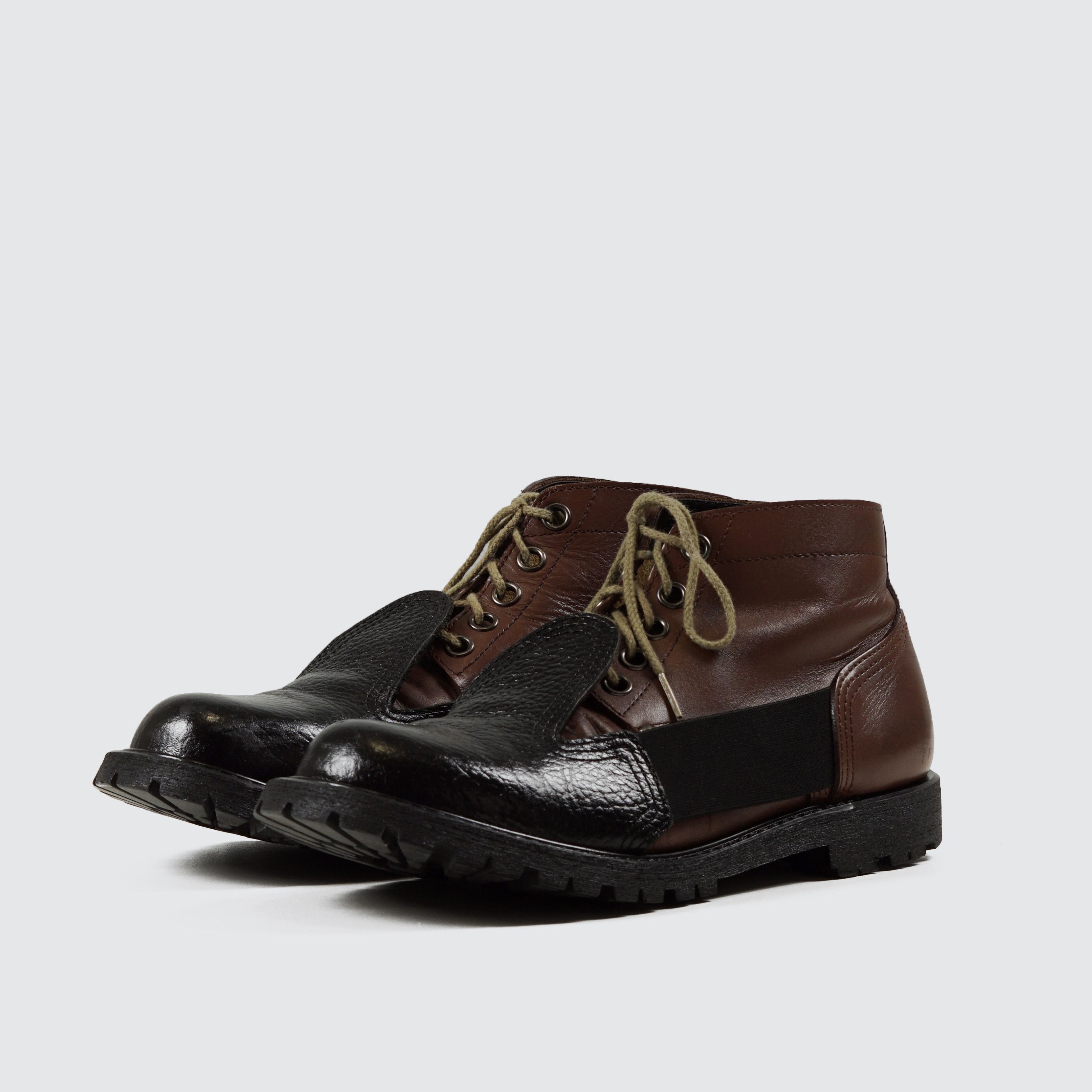 Comme des Garcons Homme Plus Two‑tone leather ankle boots Size US 7 / EU 40 - 1 Thumbnail